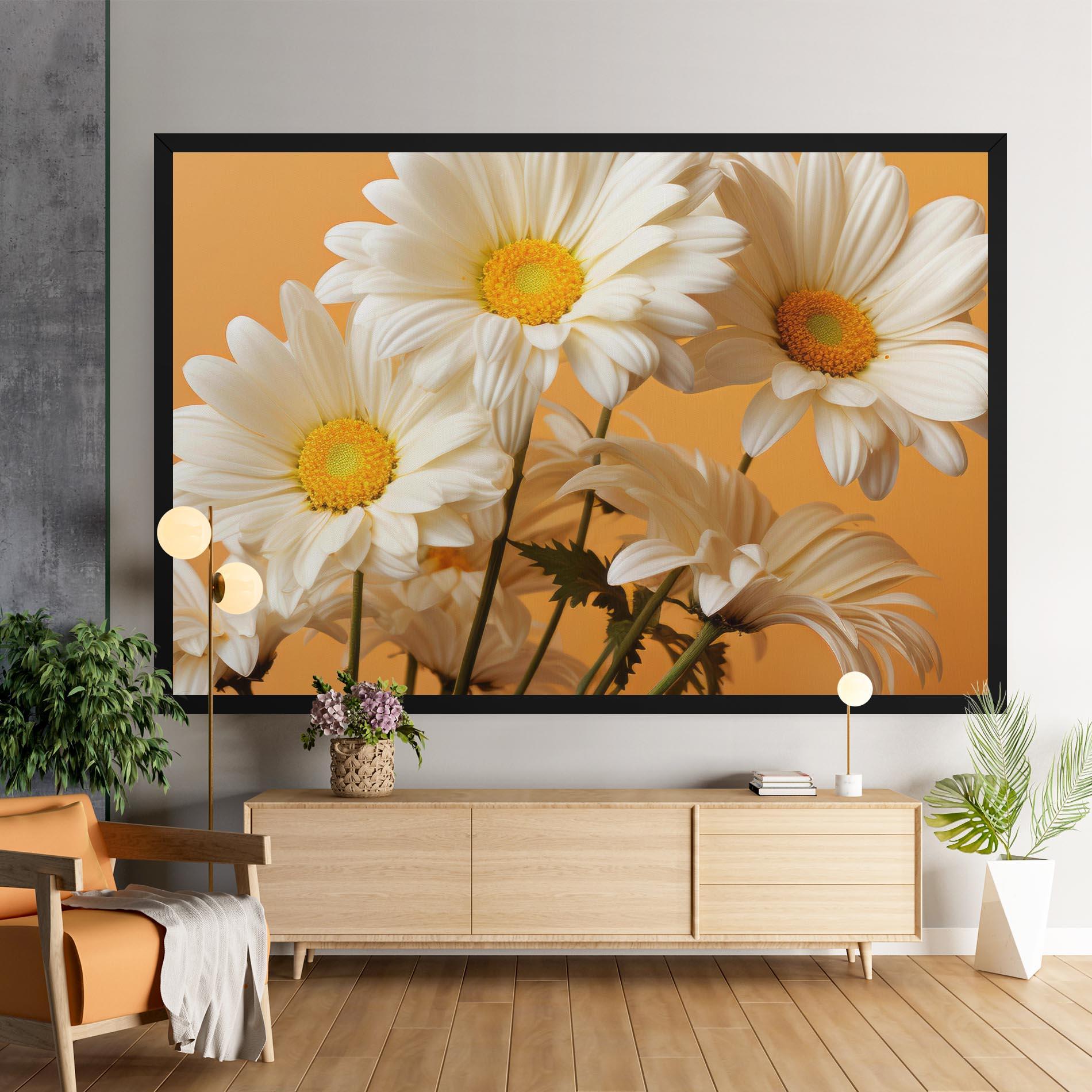 Vászonkép Daisy On Orange mockup 9