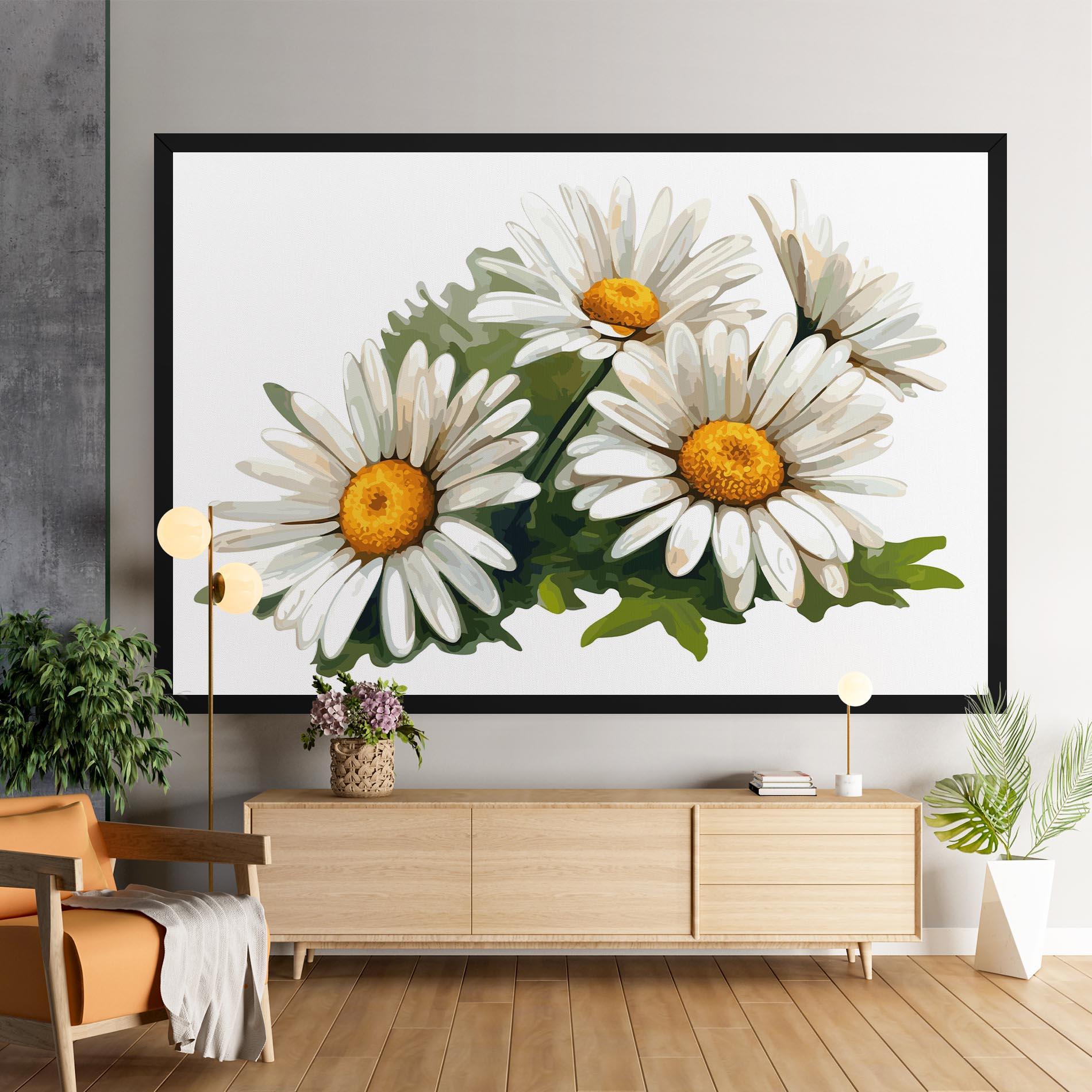 Vászonkép Grey White Daisy mockup 9