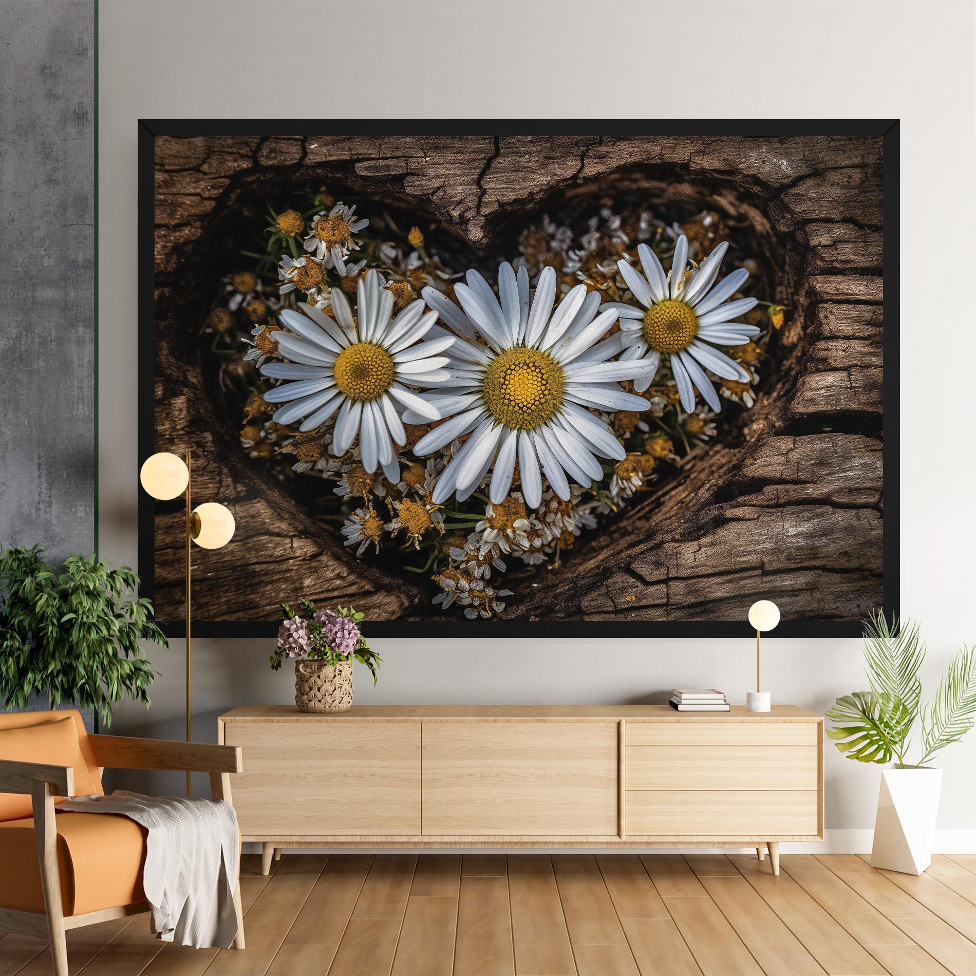 Vászonkép Heart Shaped Daisy mockup 9
