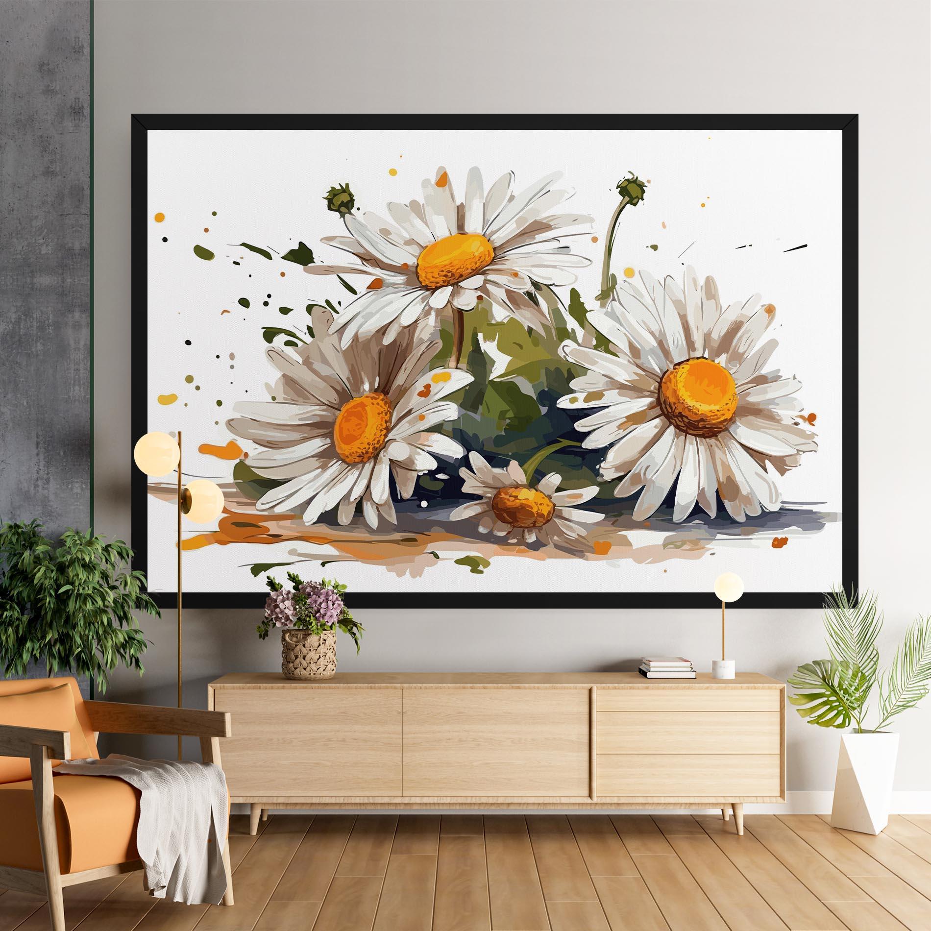Vászonkép White Beautiful Daisy mockup 9