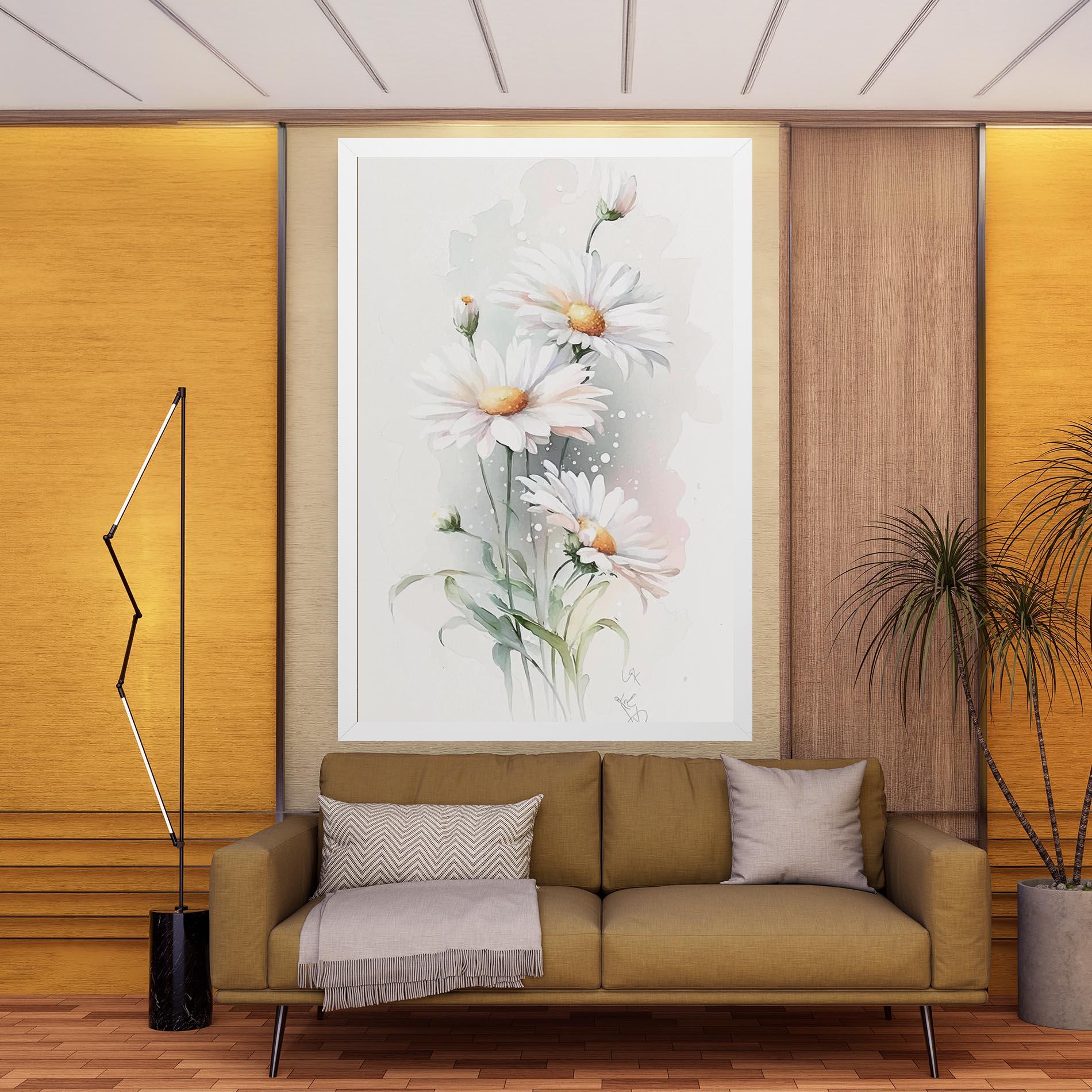 Vászonkép Dreamy White Daisy mockup 9