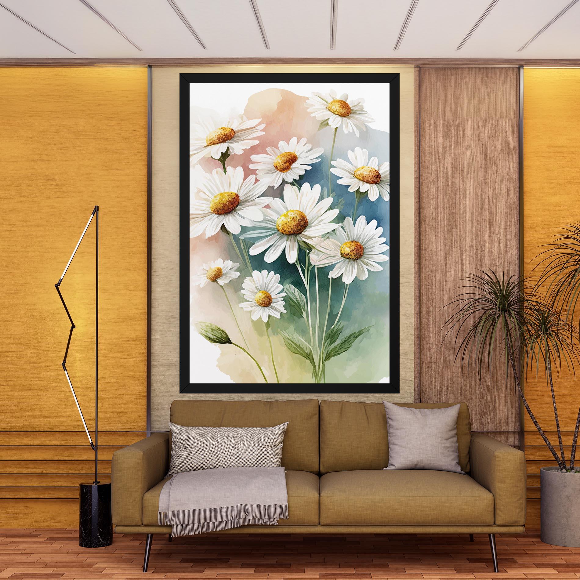 Vászonkép White Daisy Art mockup 9