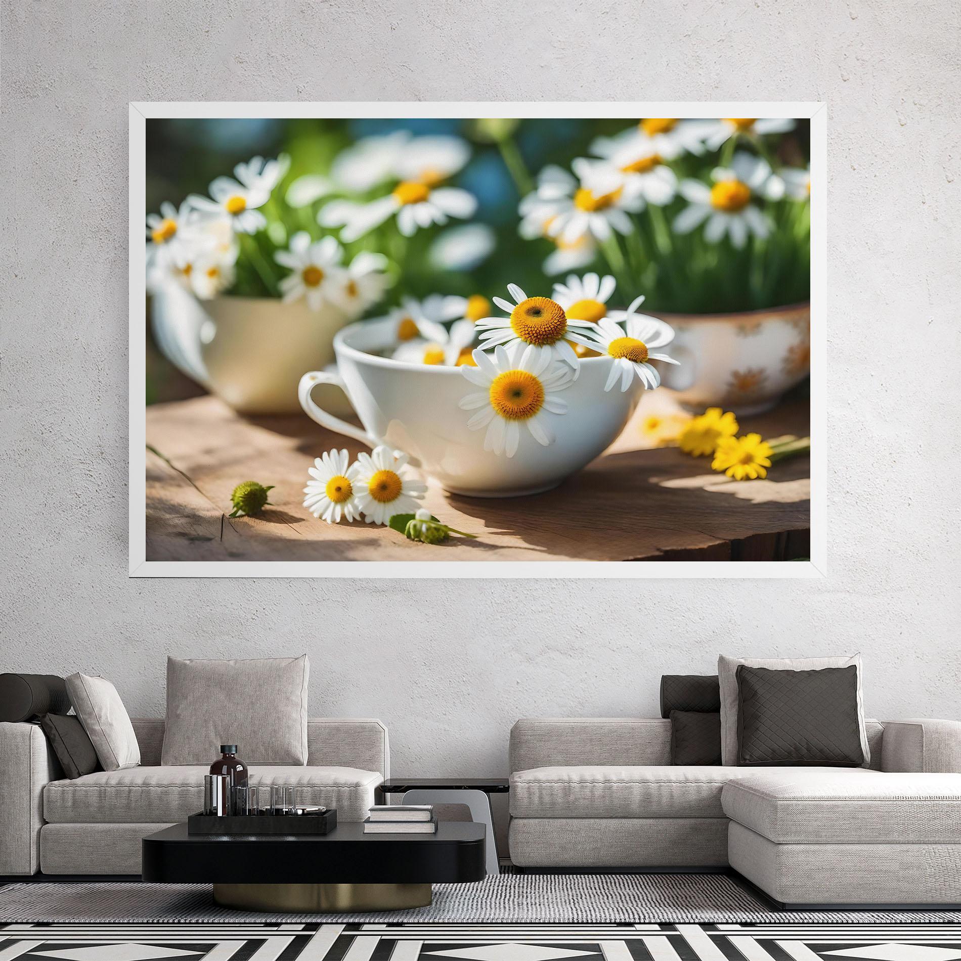 Vászonkép Daisies In A Cup mockup 2