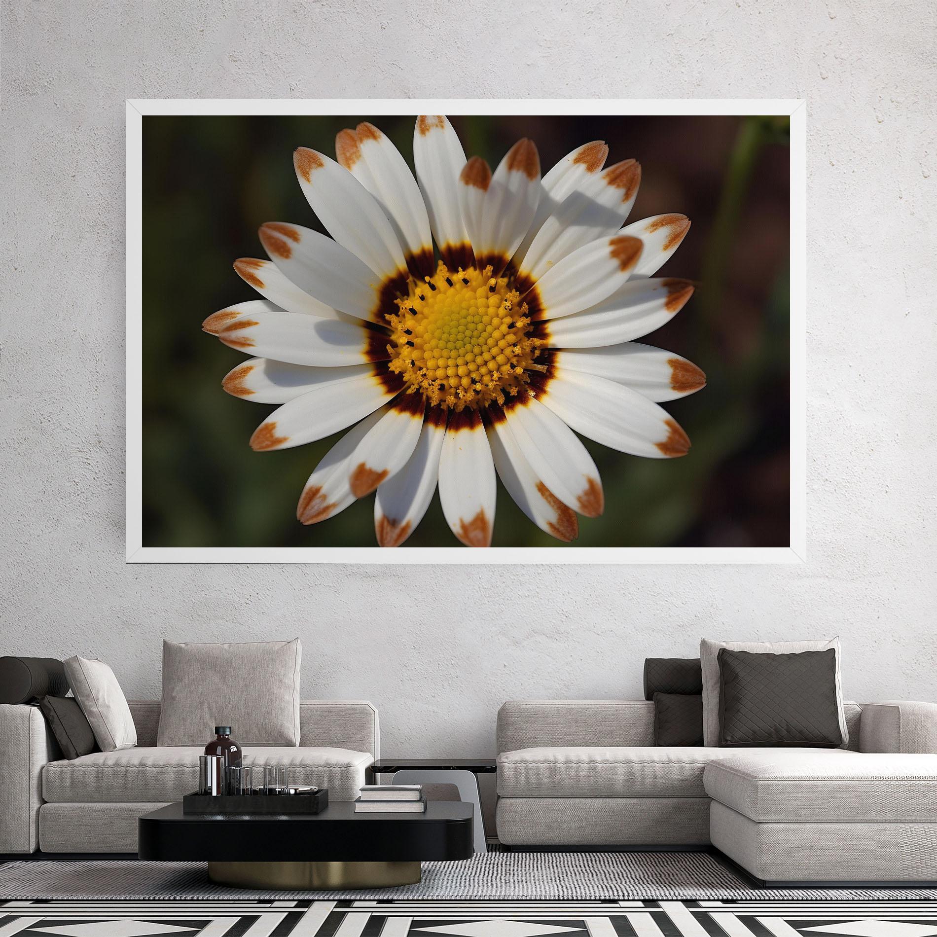 Vászonkép White Brown Daisy mockup 2