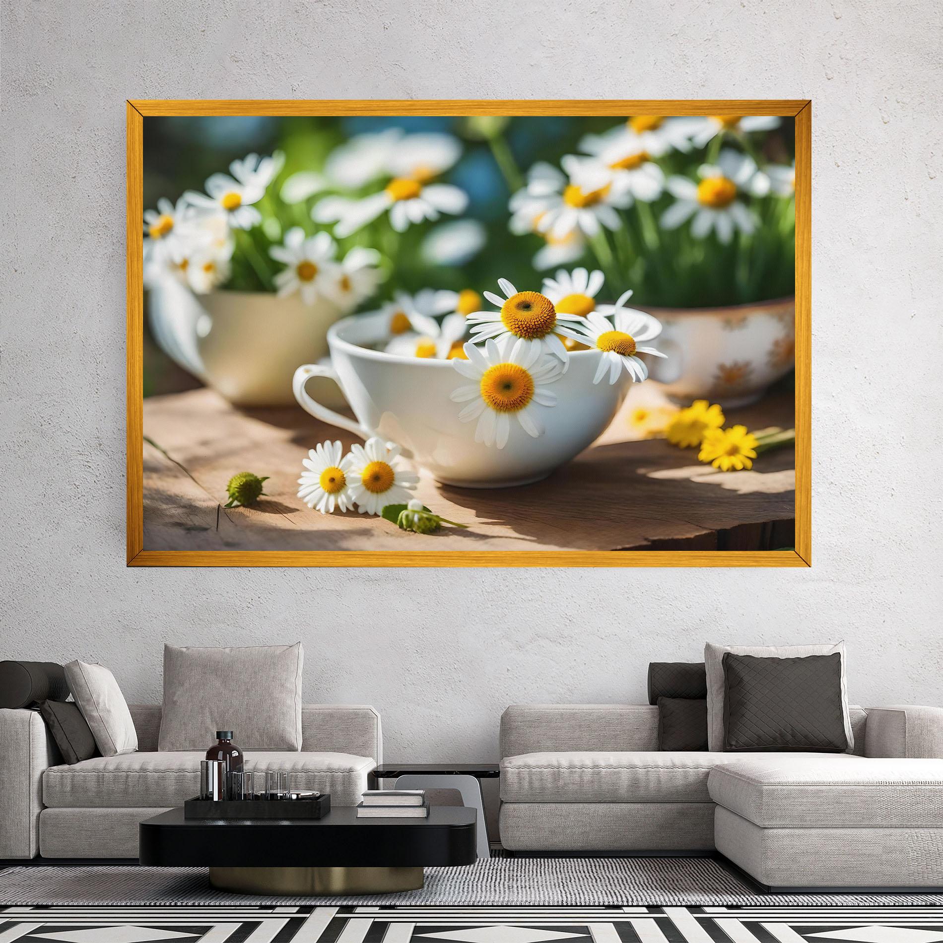 Vászonkép Daisies In A Cup mockup 2