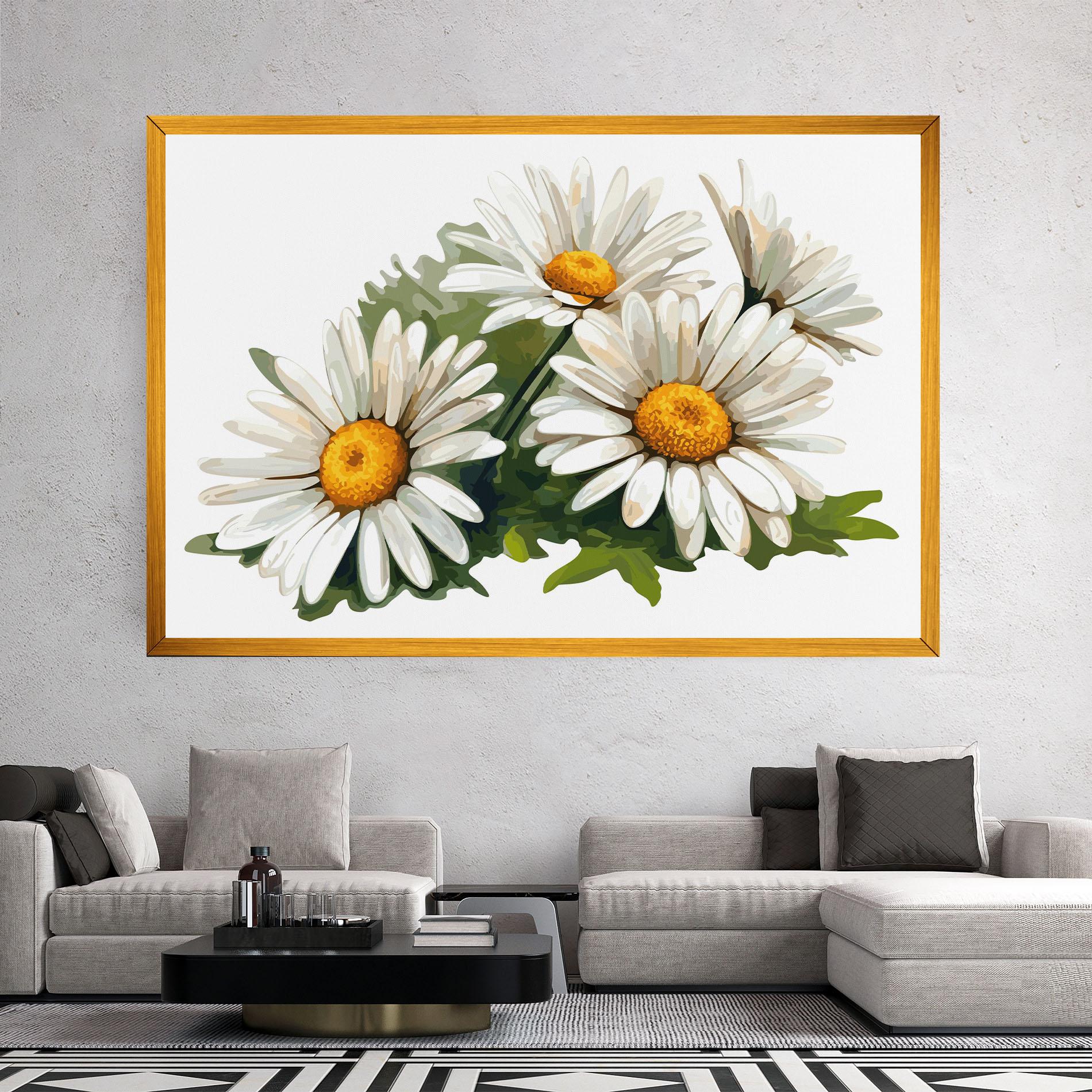 Vászonkép Grey White Daisy mockup 2