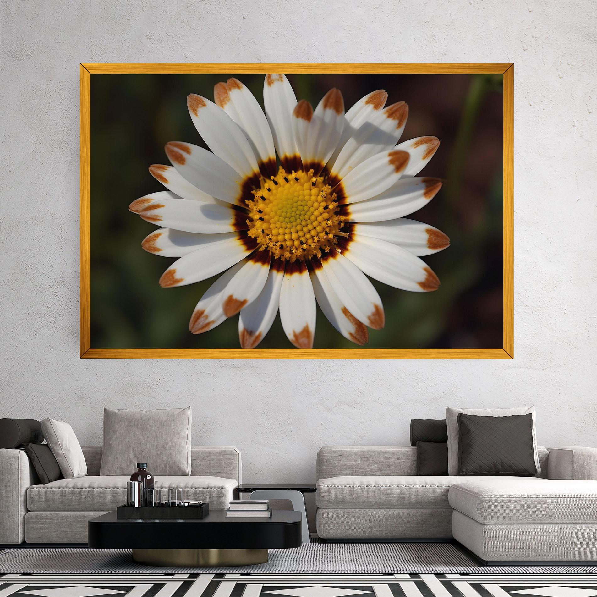 Vászonkép White Brown Daisy mockup 2