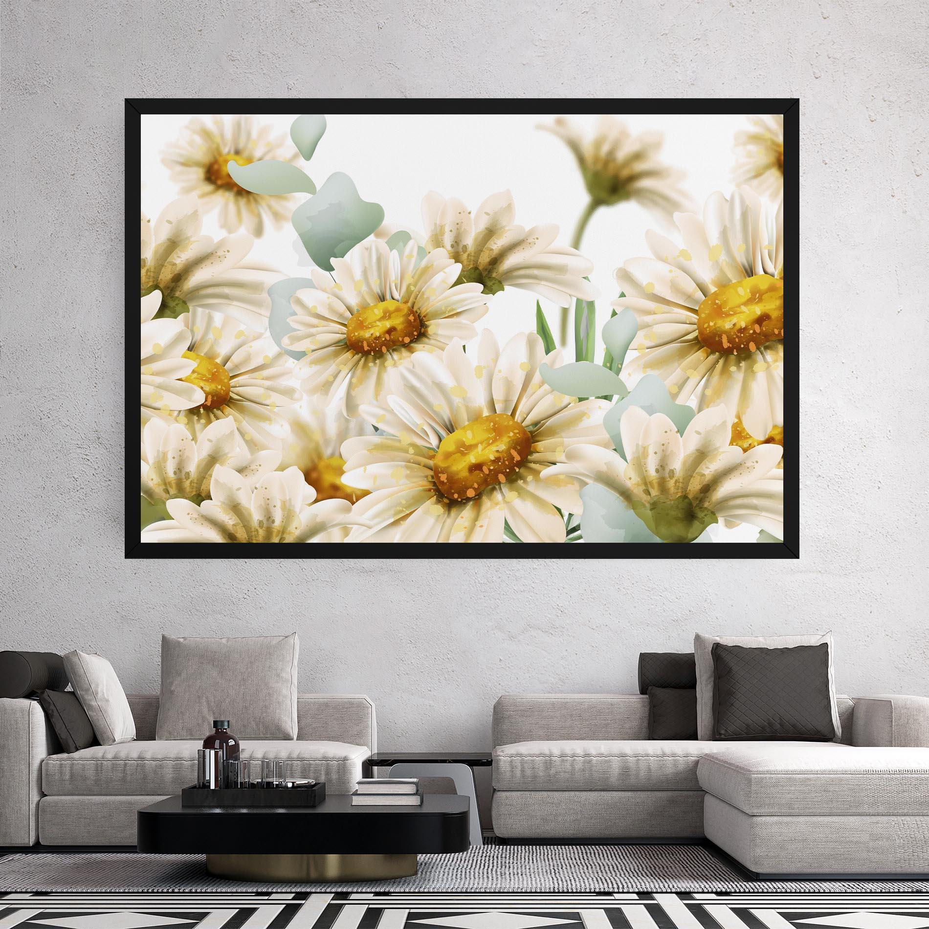 Vászonkép Beautiful Daisy Art mockup 2