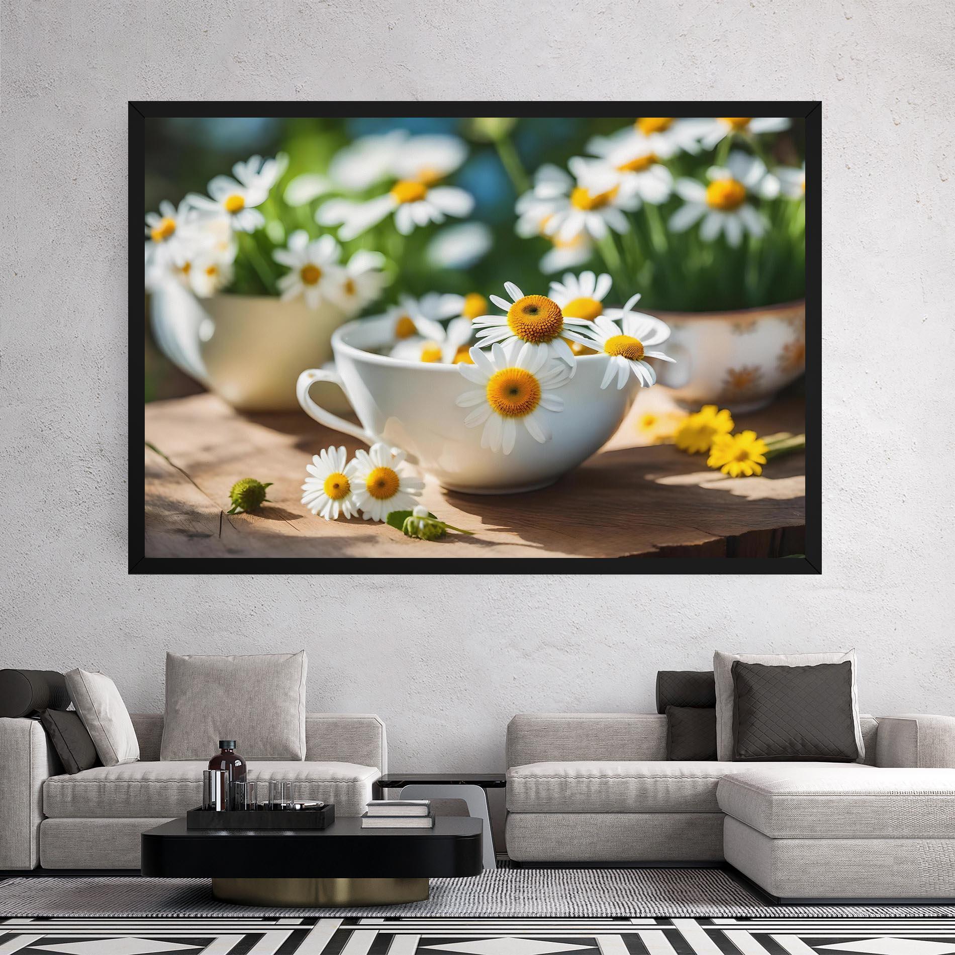 Vászonkép Daisies In A Cup mockup 2