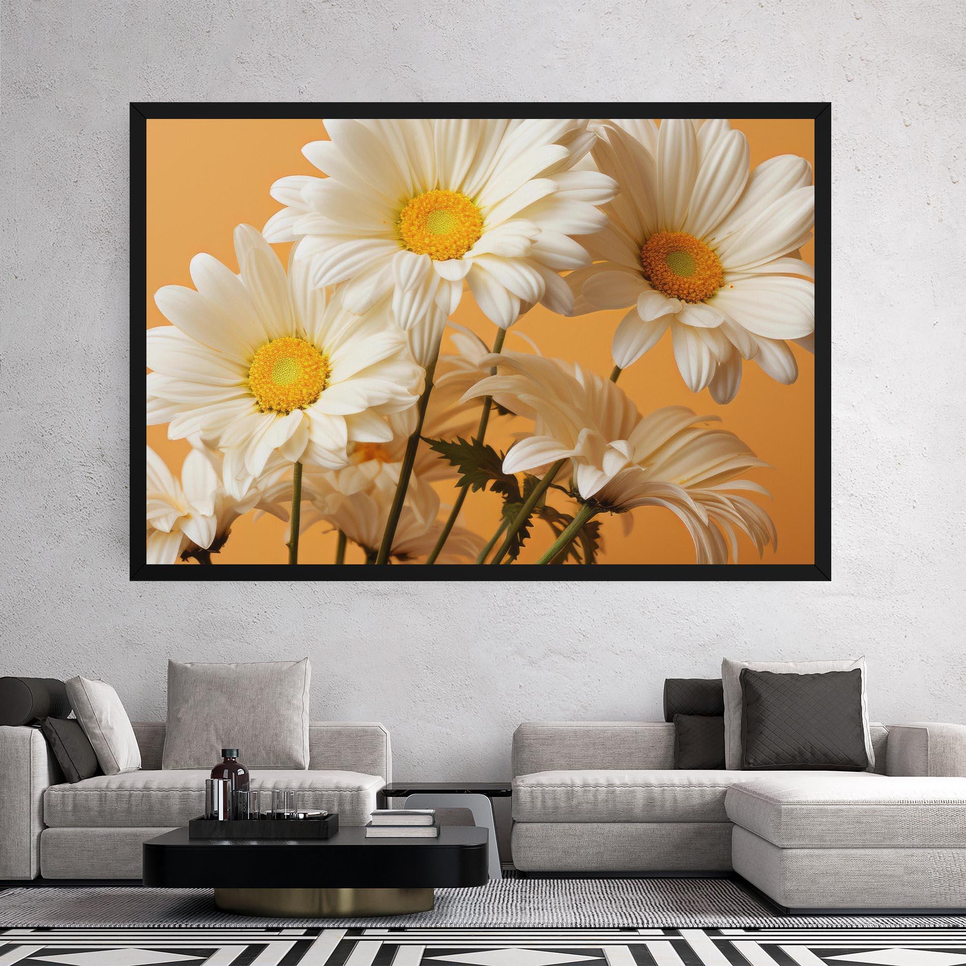 Vászonkép Daisy On Orange mockup 2