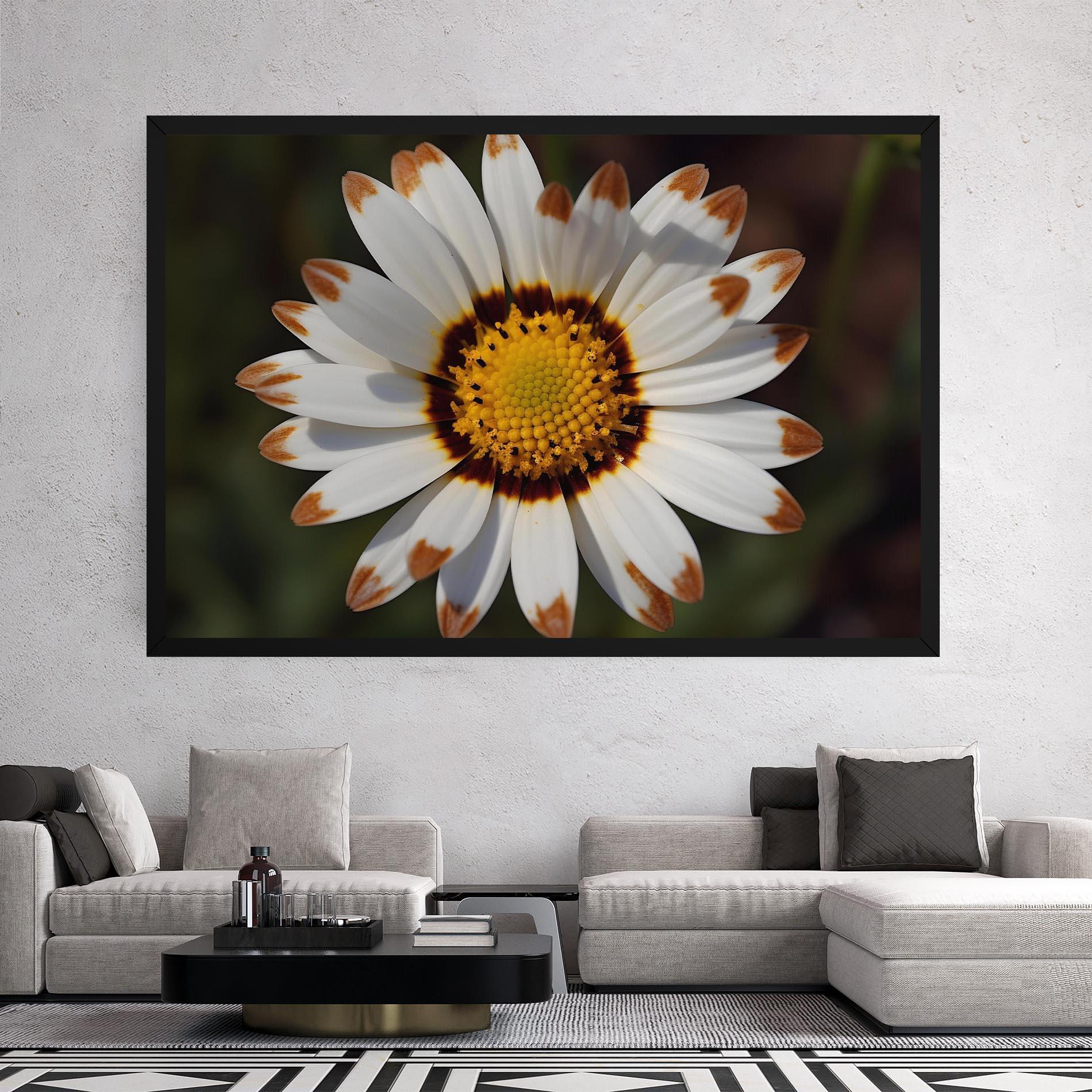 Vászonkép White Brown Daisy mockup 2