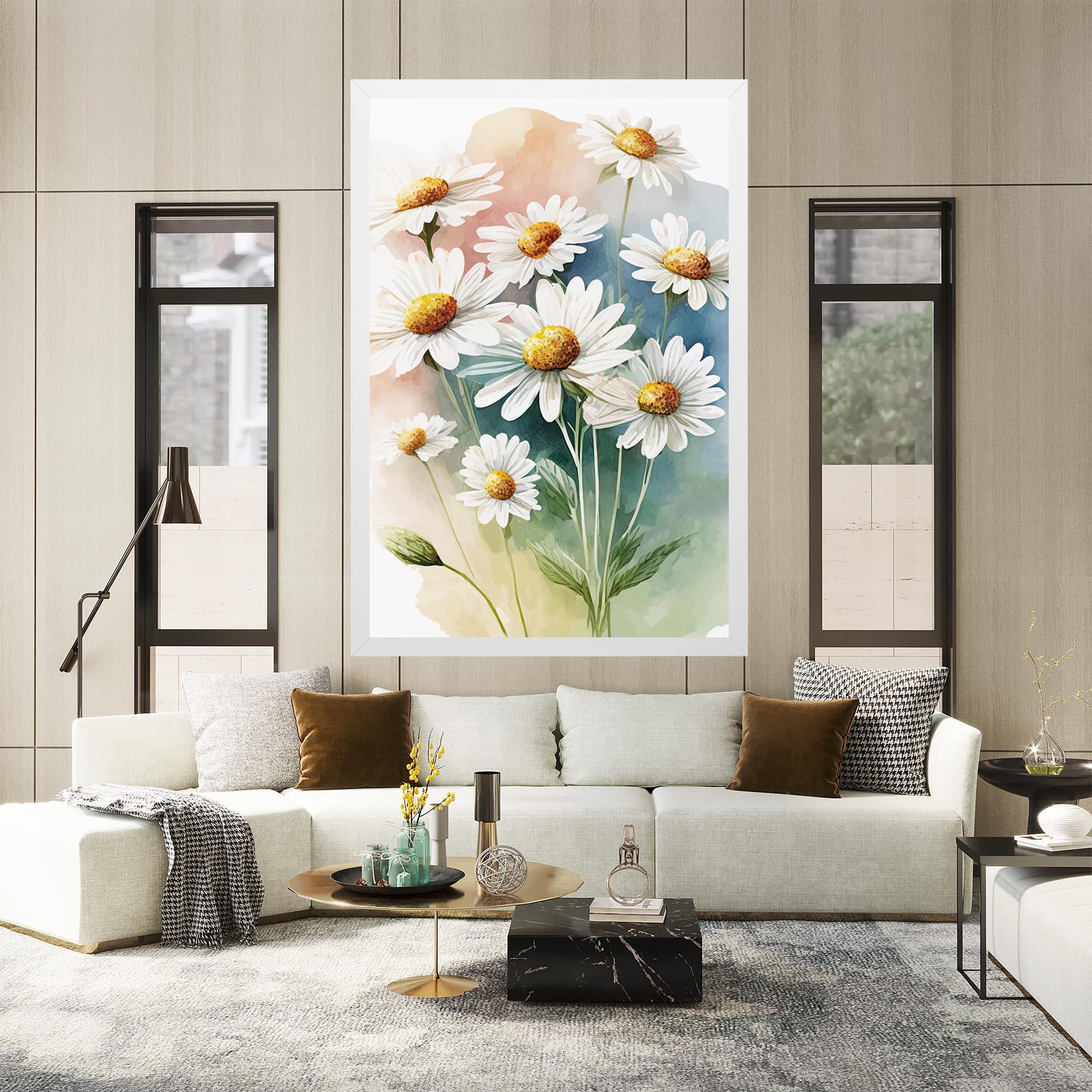 Vászonkép White Daisy Art mockup 2