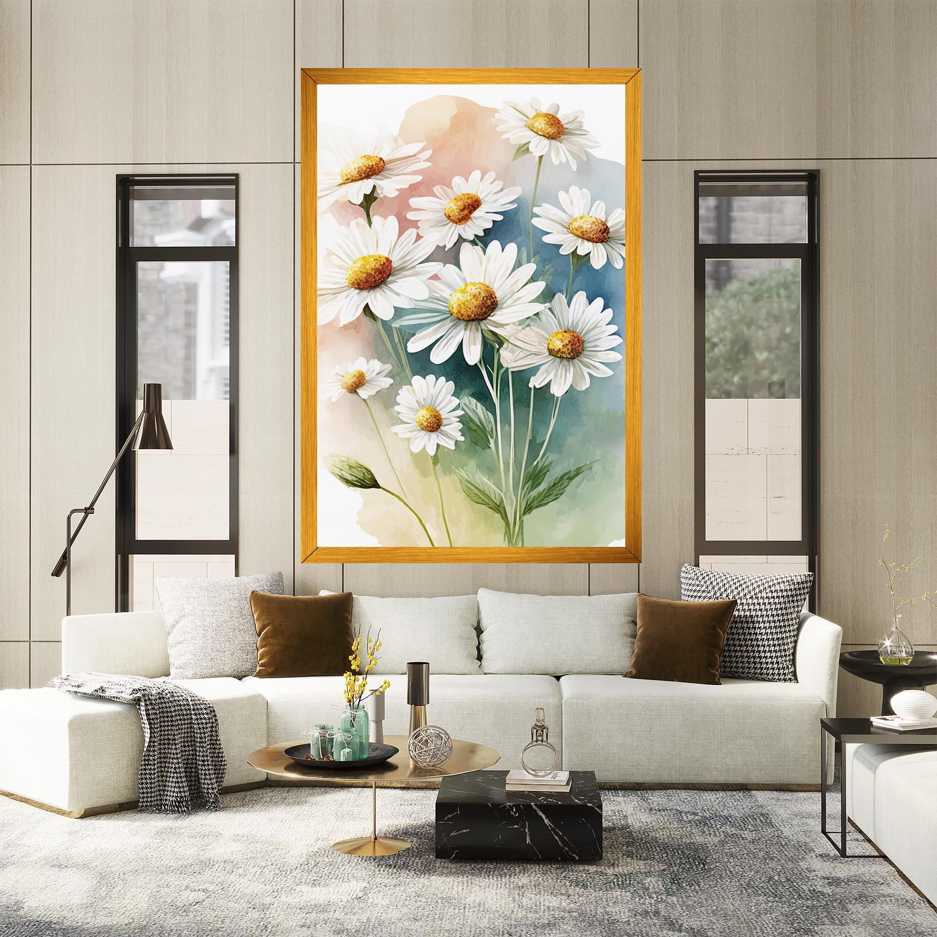 Vászonkép White Daisy Art mockup 2