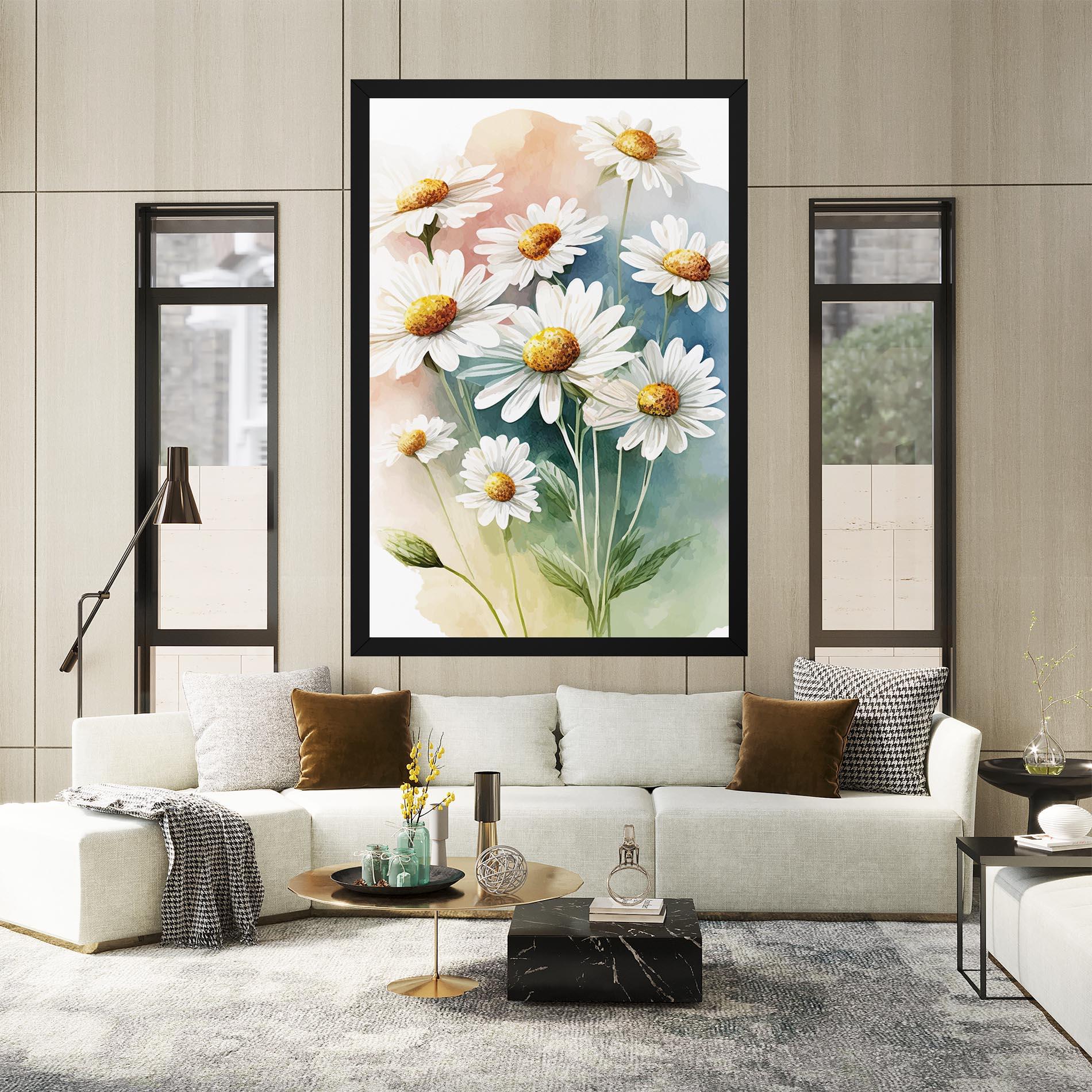 Vászonkép White Daisy Art mockup 2