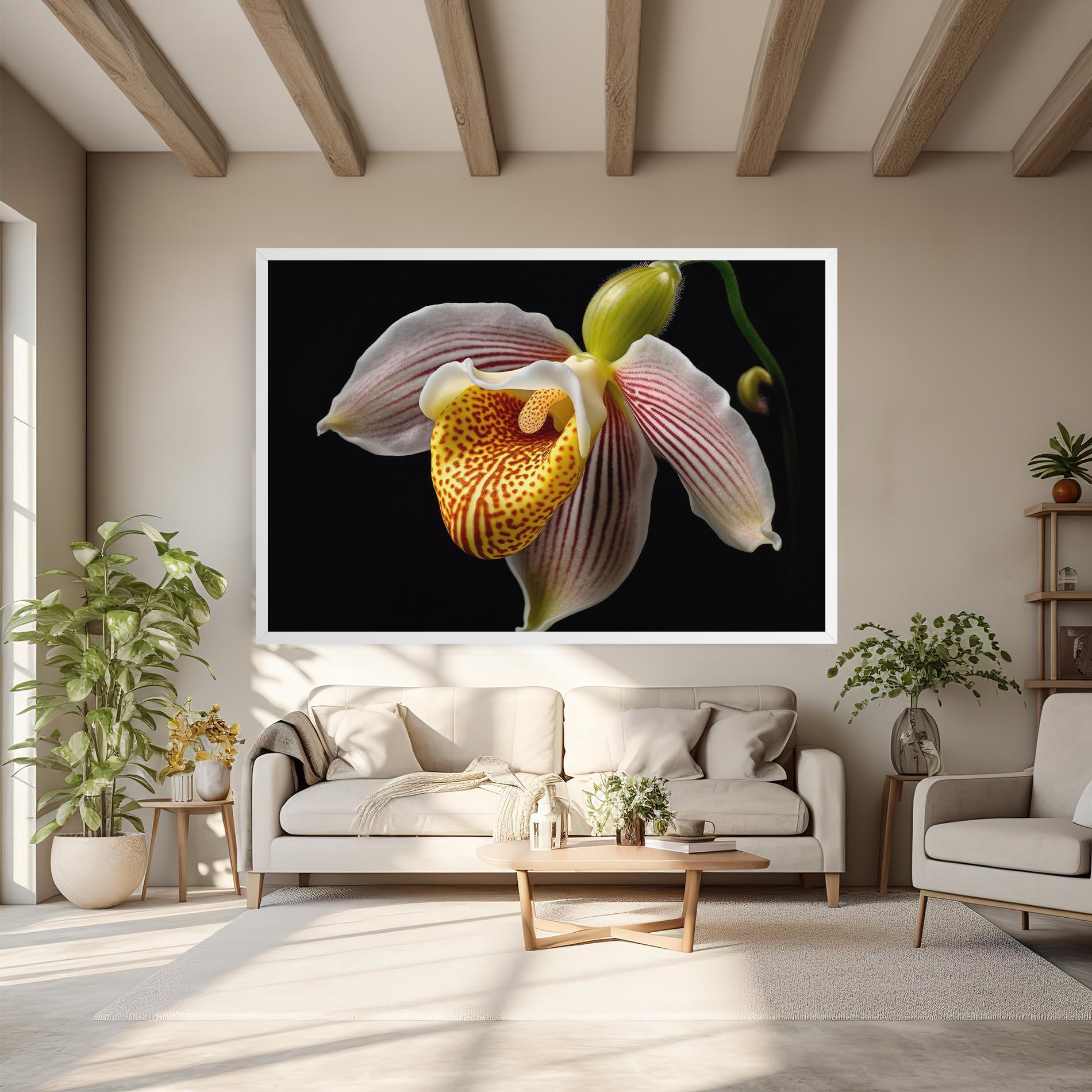 Vászonkép Orchid On Black mockup 6