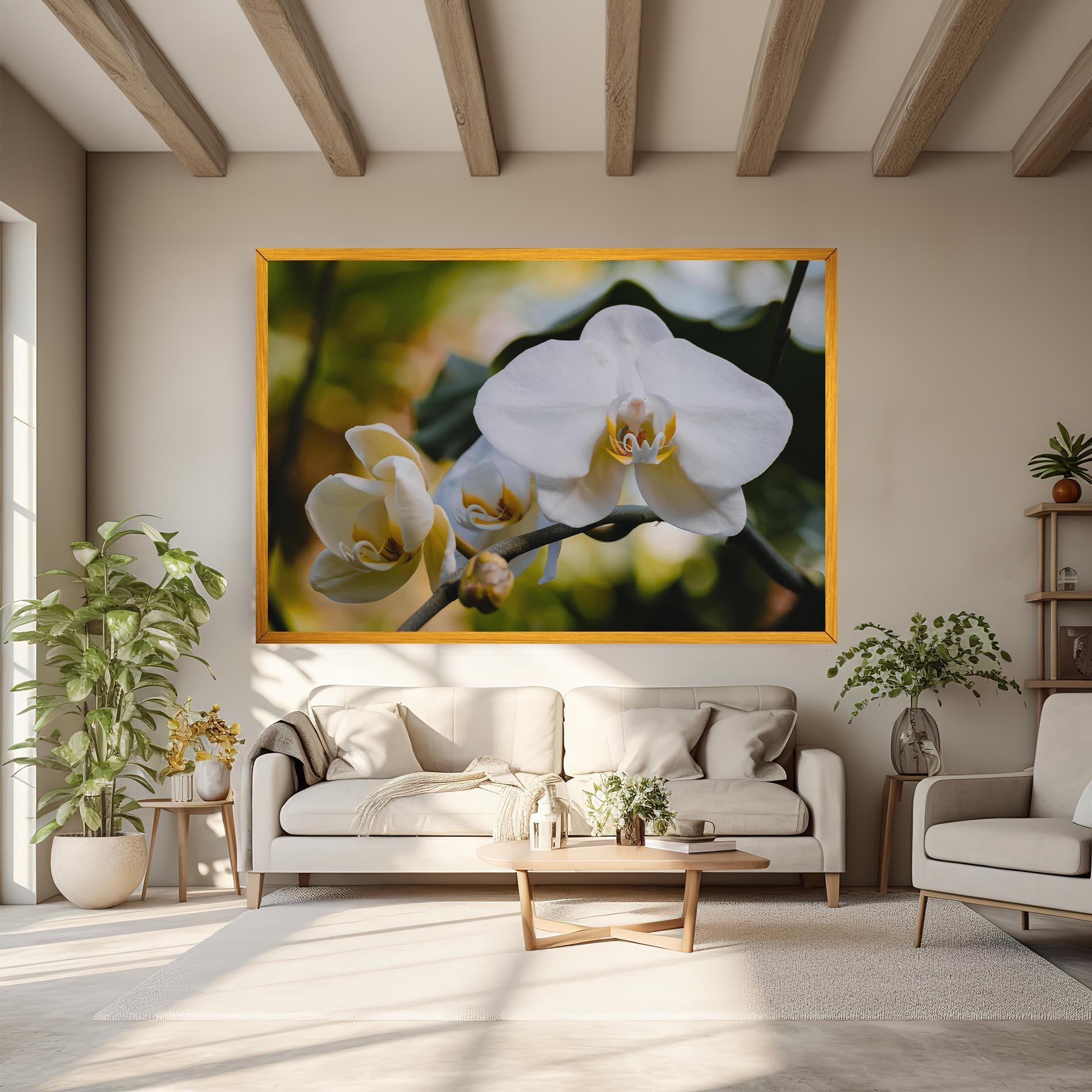 Vászonkép Cream Orchid In Nature mockup 6