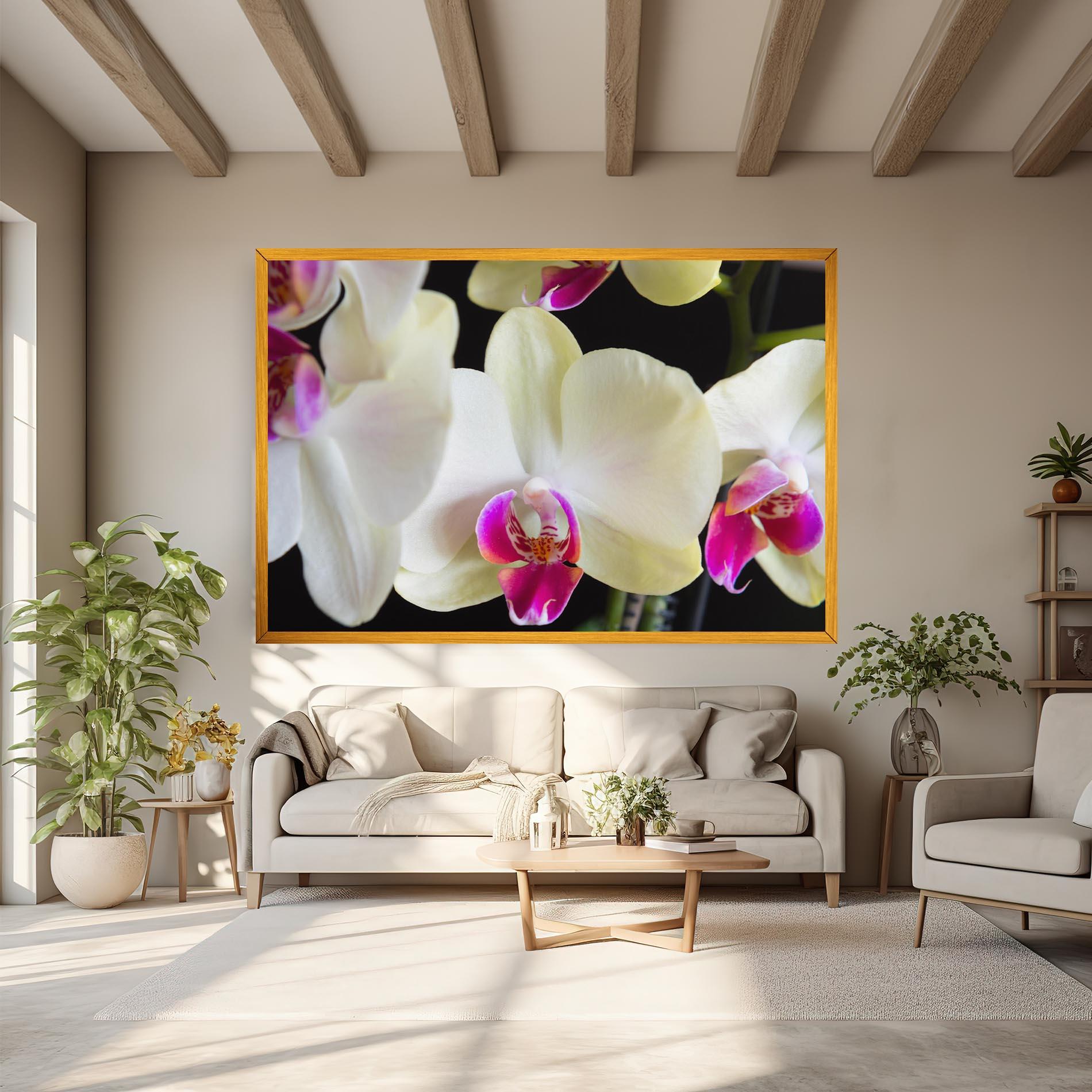 Vászonkép Cream Purple Orchids mockup 6