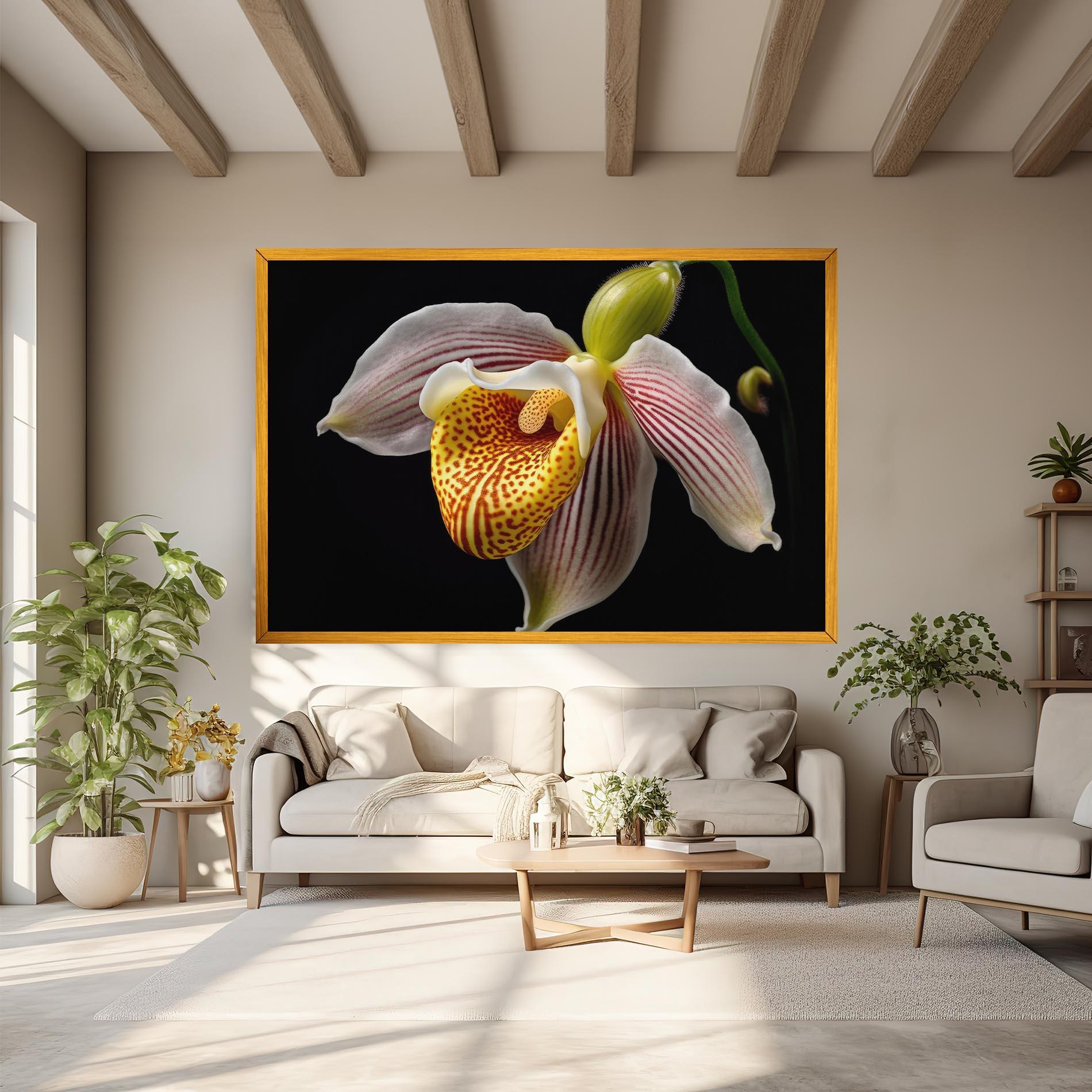 Vászonkép Orchid On Black mockup 6
