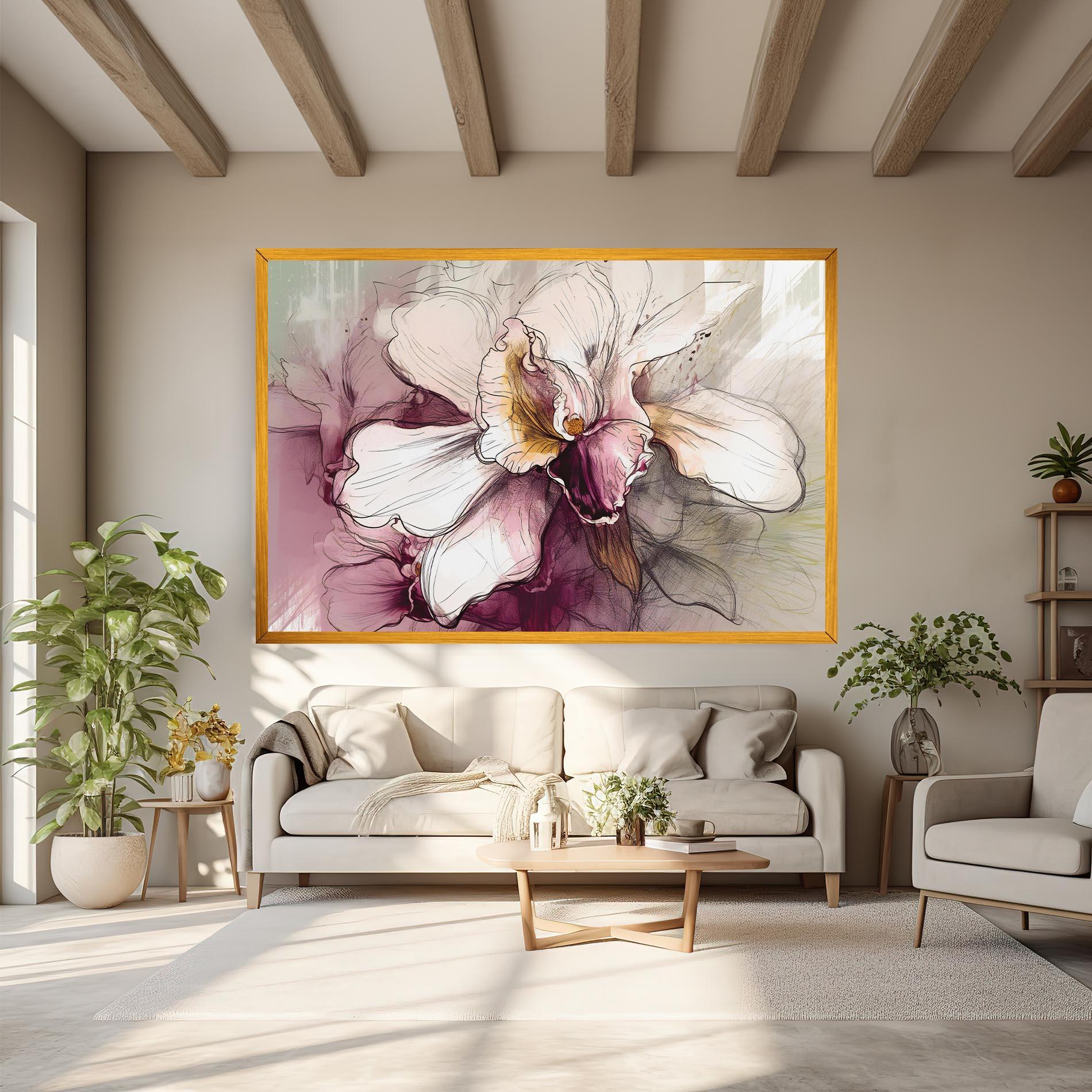 Vászonkép Painted Purple Orchid mockup 6