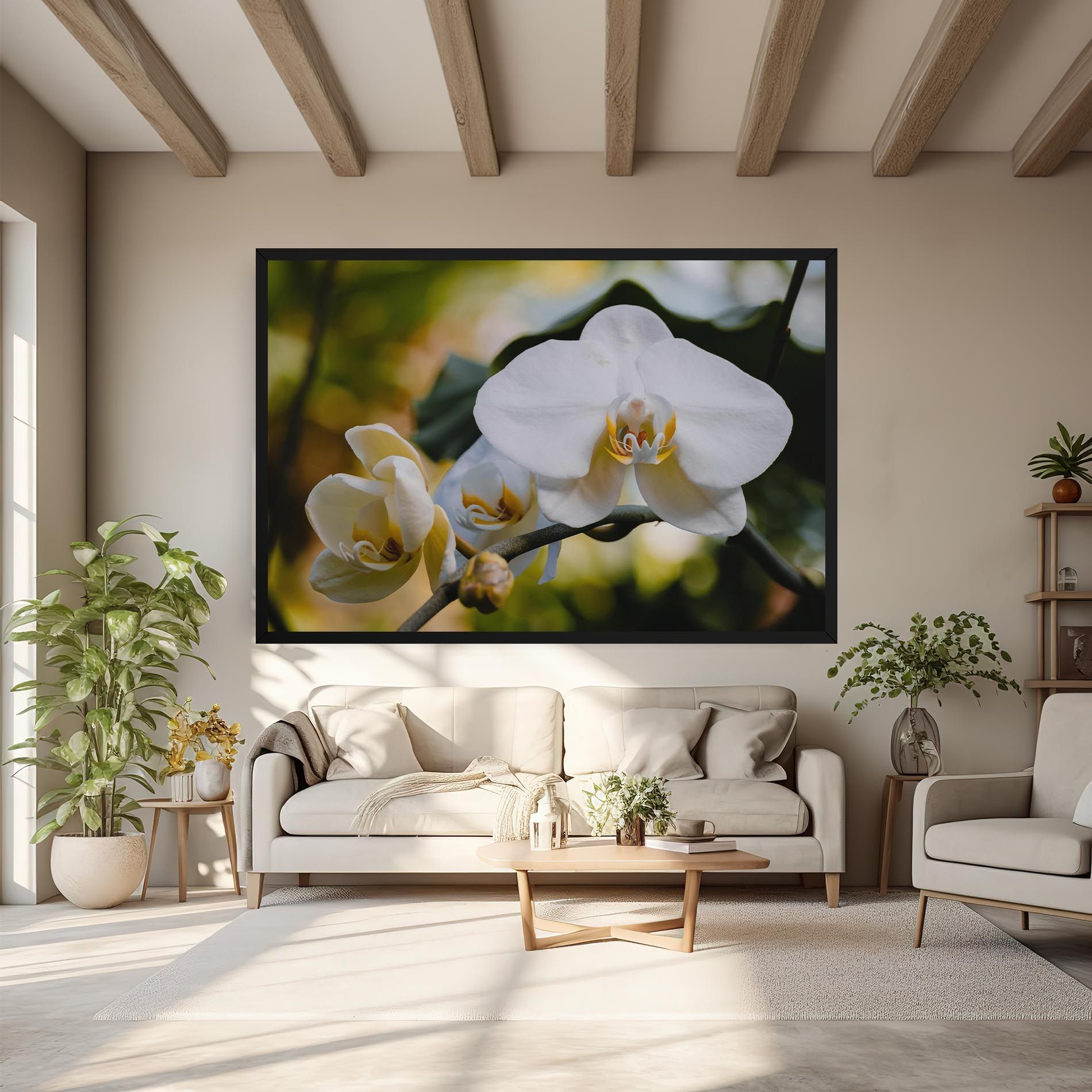 Cream Orchid In Nature mockup 6