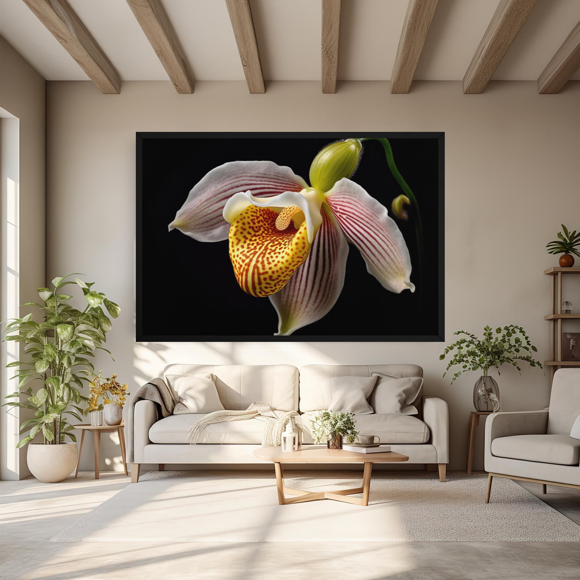Vászonkép Orchid On Black mockup 6