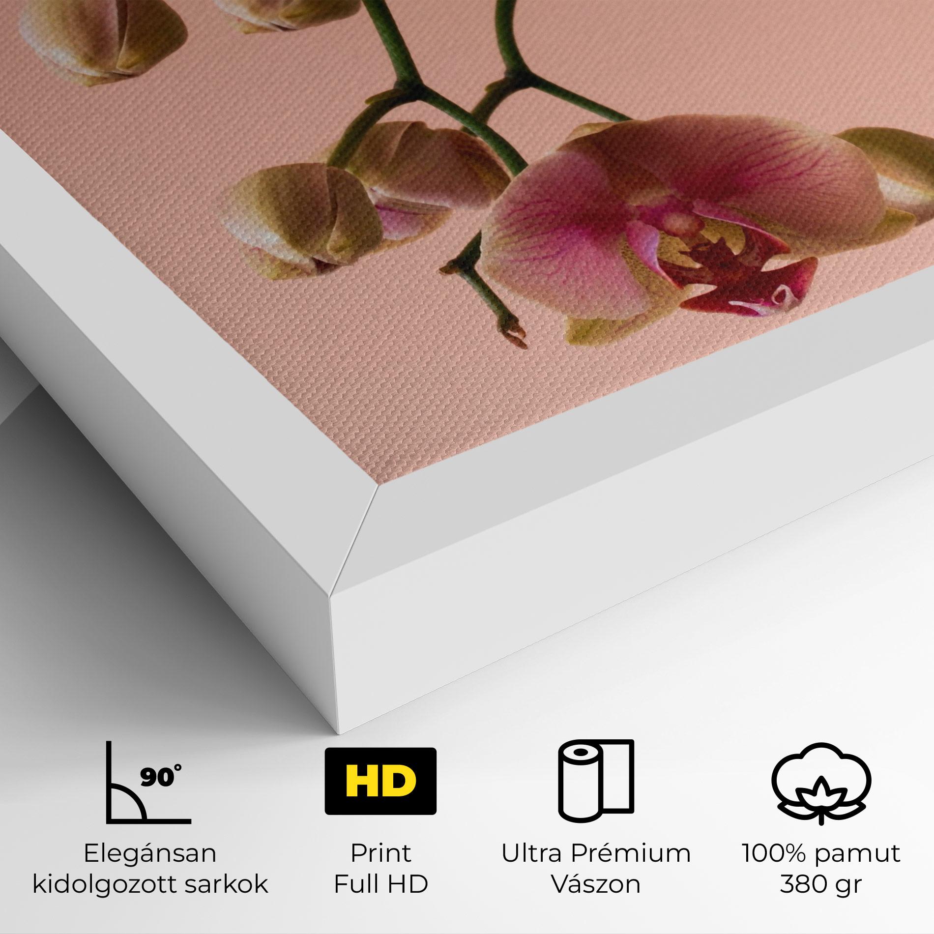 Vászonkép Orchids On Pink mockup 4