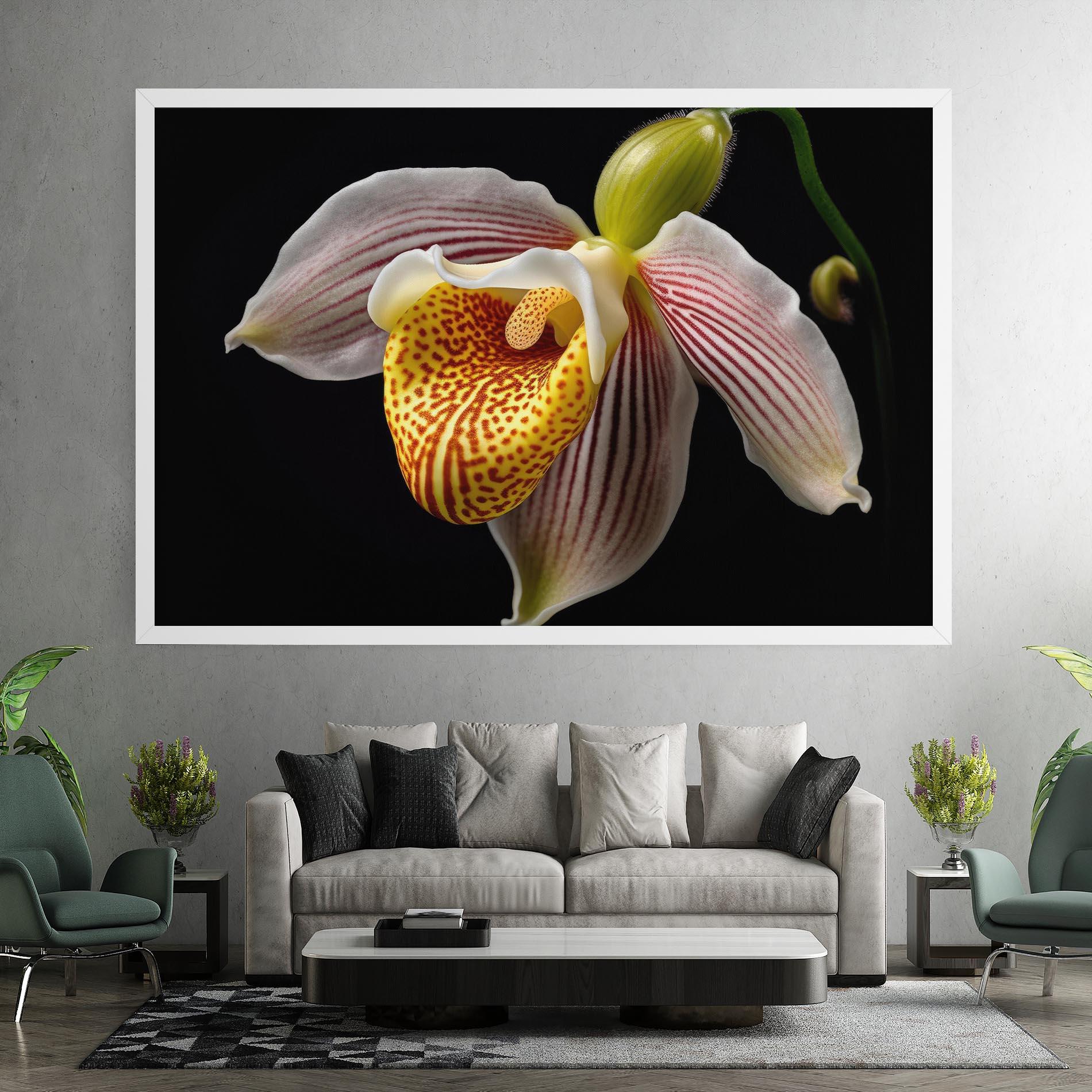 Vászonkép Orchid On Black mockup 7