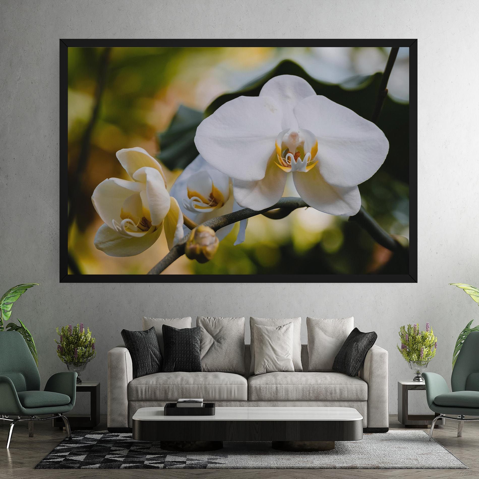 Cream Orchid In Nature mockup 7