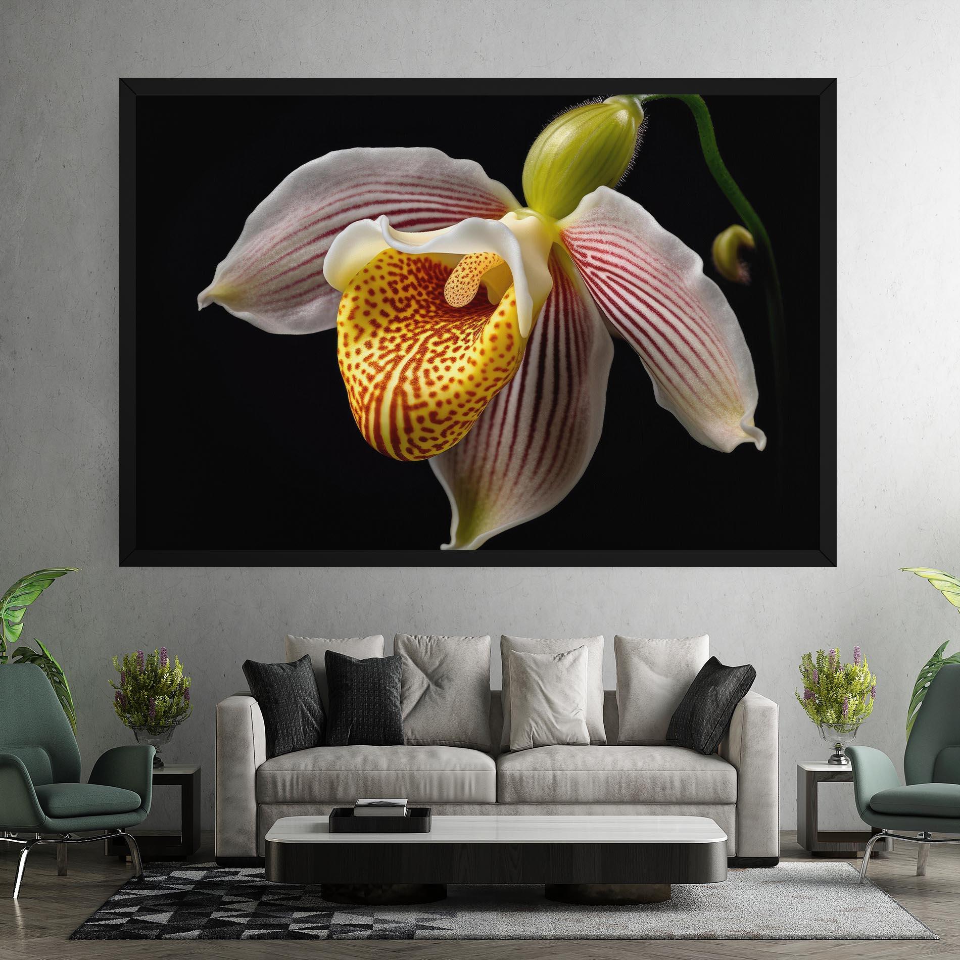 Vászonkép Orchid On Black mockup 7