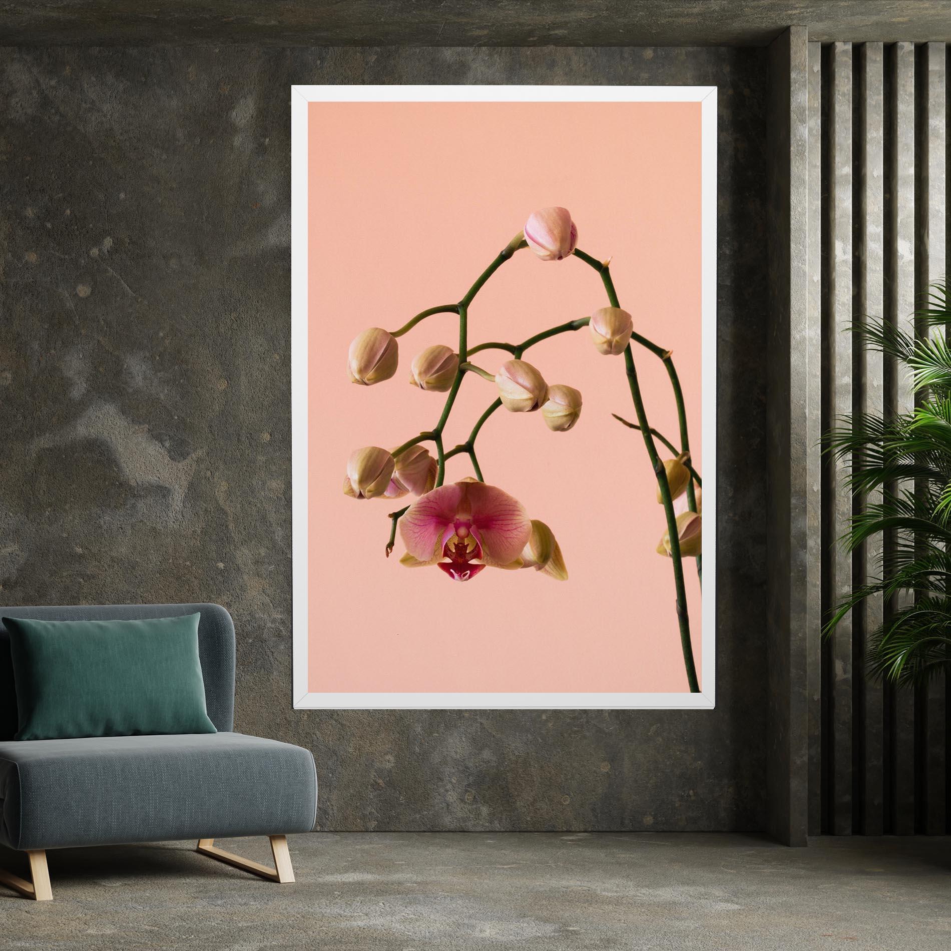 Vászonkép Orchids On Pink mockup 7