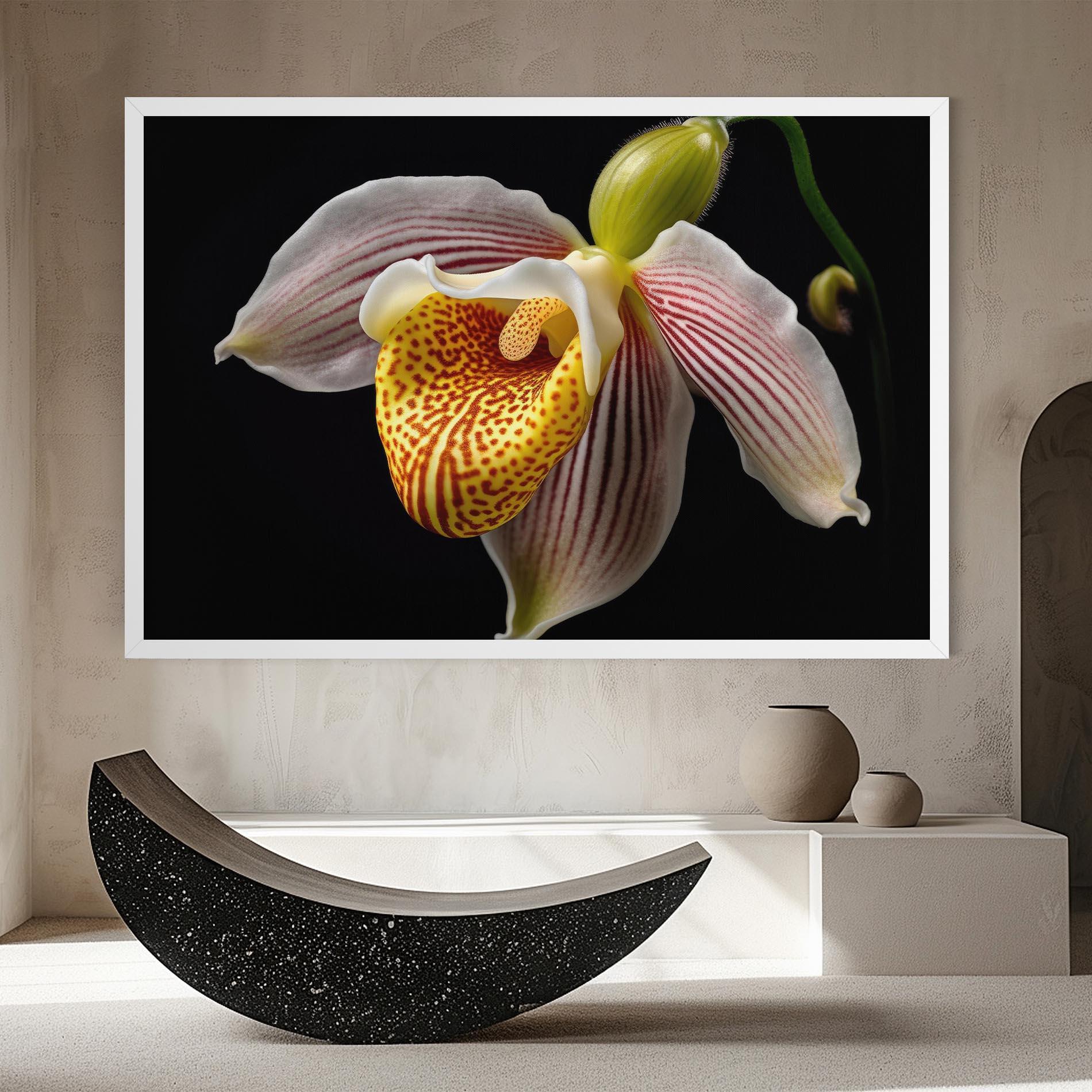Vászonkép Orchid On Black mockup 8