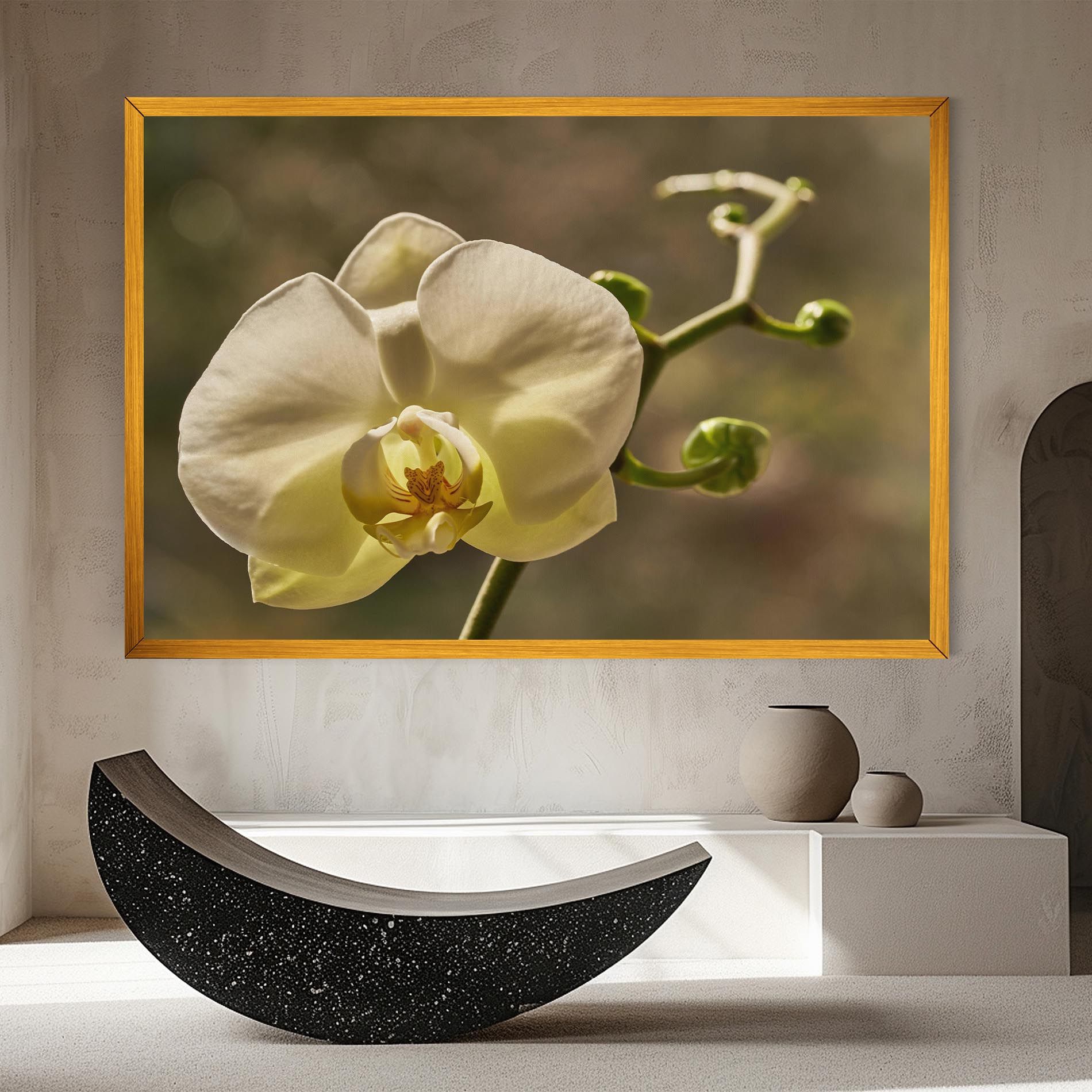 Pastel Yellow Orchid In Garden mockup 8