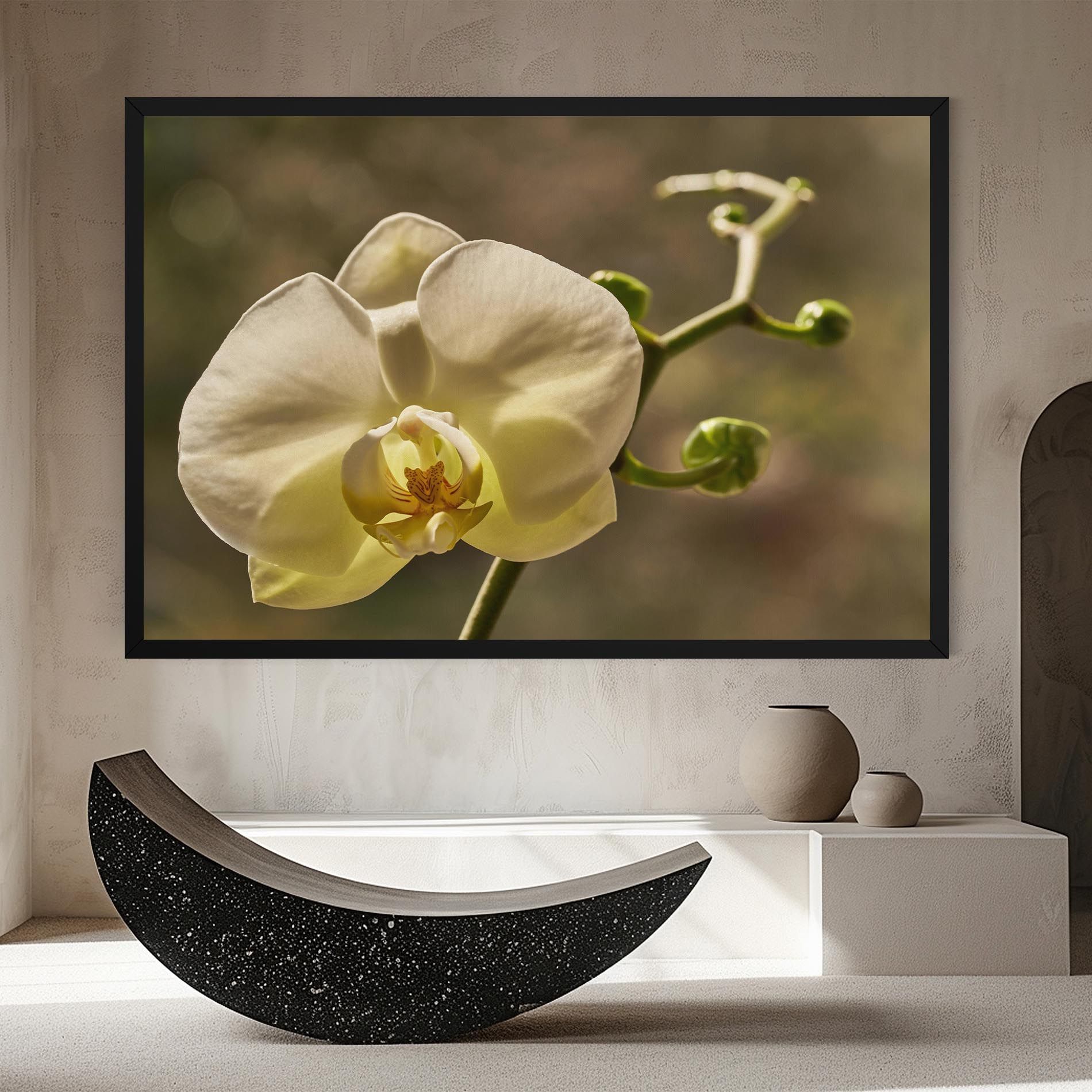 Pastel Yellow Orchid In Garden mockup 8