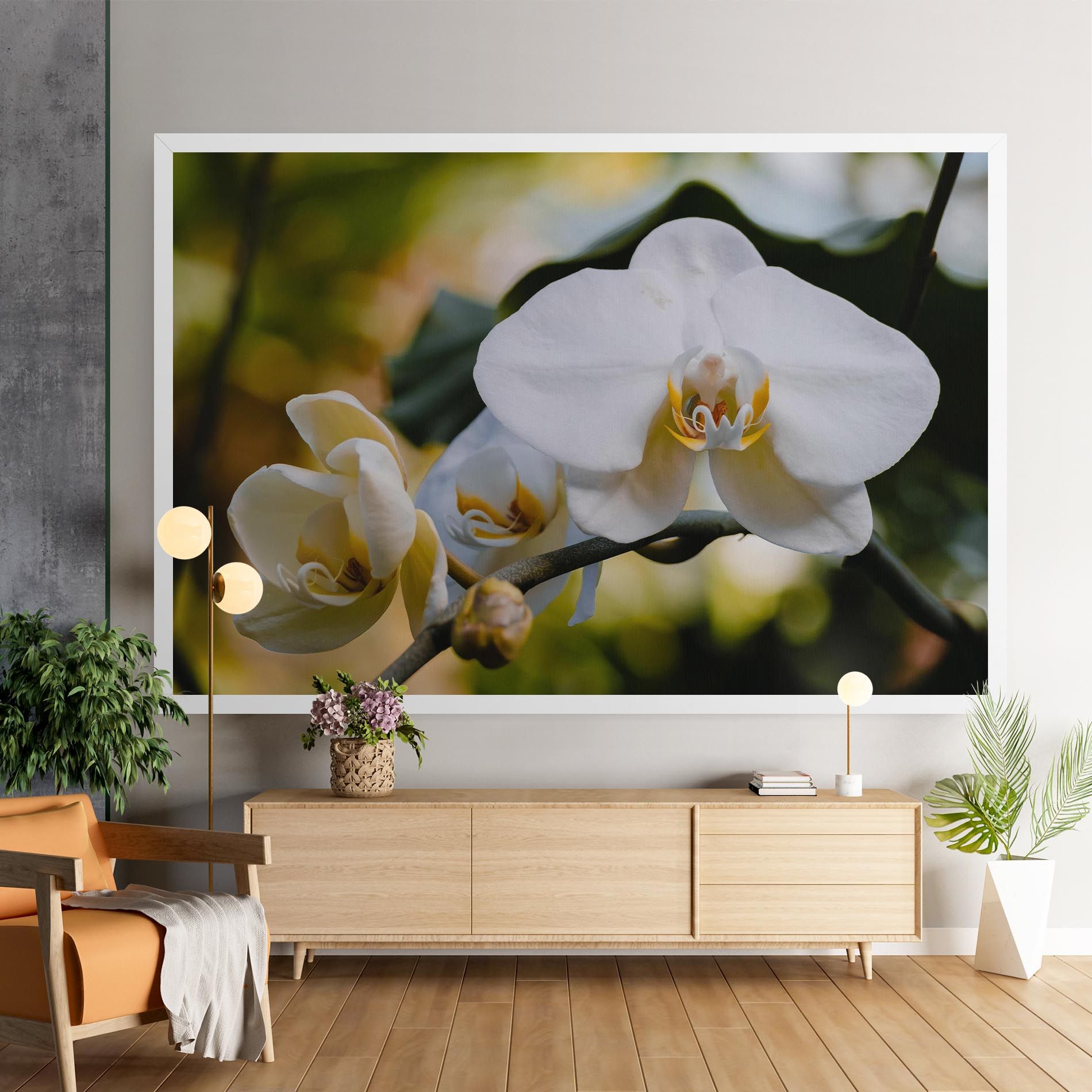 Cream Orchid In Nature mockup 9