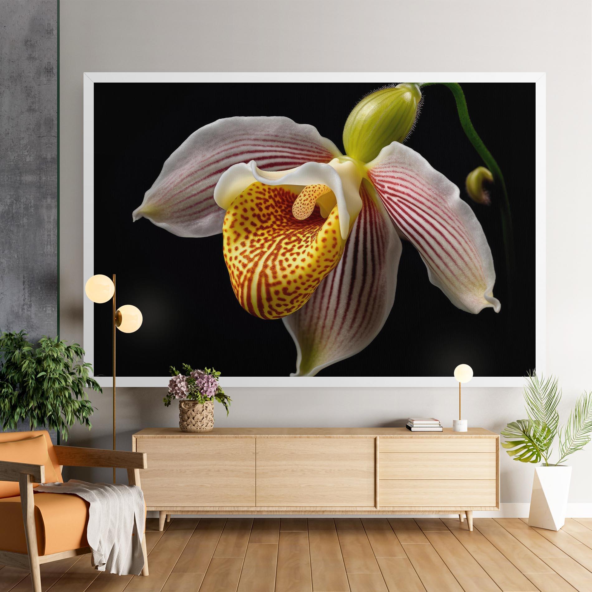 Vászonkép Orchid On Black mockup 9