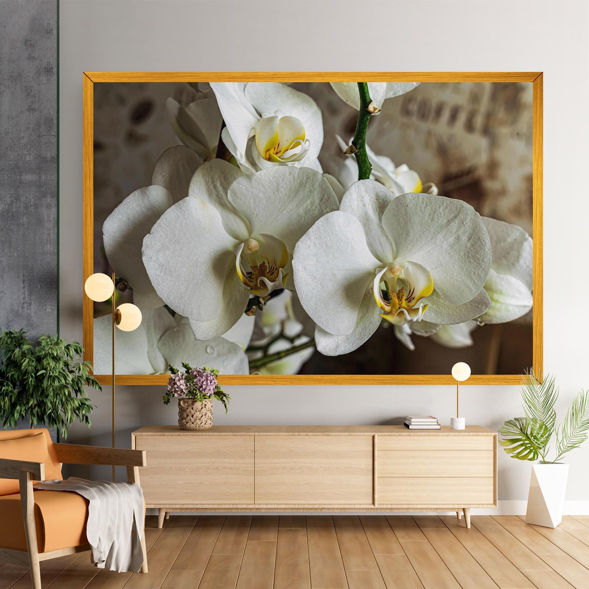 Beautiful White Orchids mockup 9