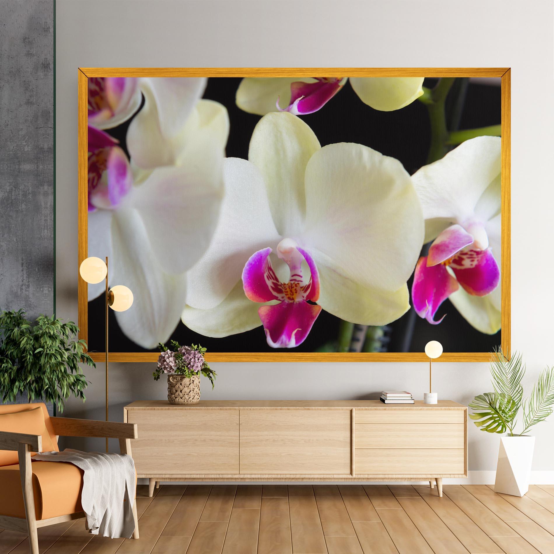 Vászonkép Cream Purple Orchids mockup 9