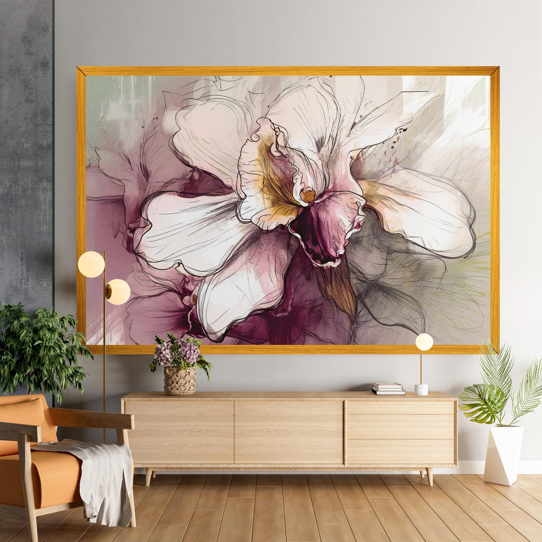 Vászonkép Painted Purple Orchid mockup 9