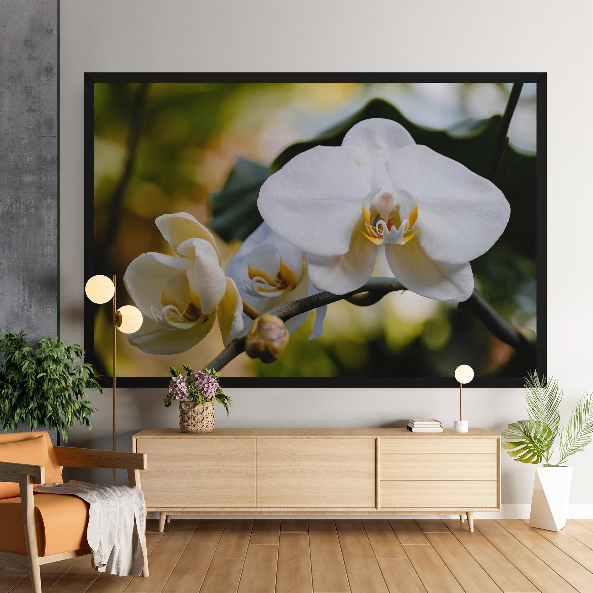 Cream Orchid In Nature mockup 9