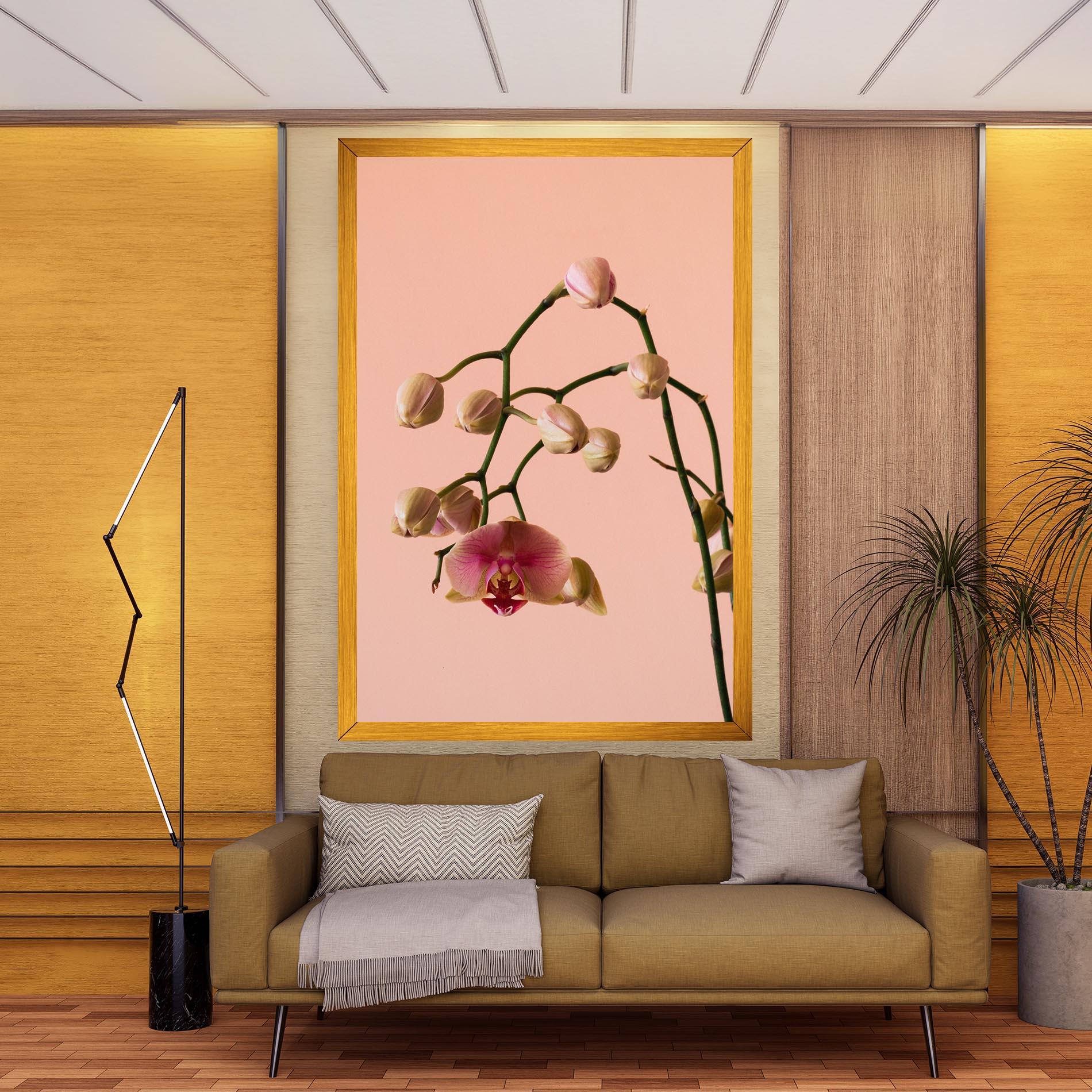 Vászonkép Orchids On Pink mockup 9