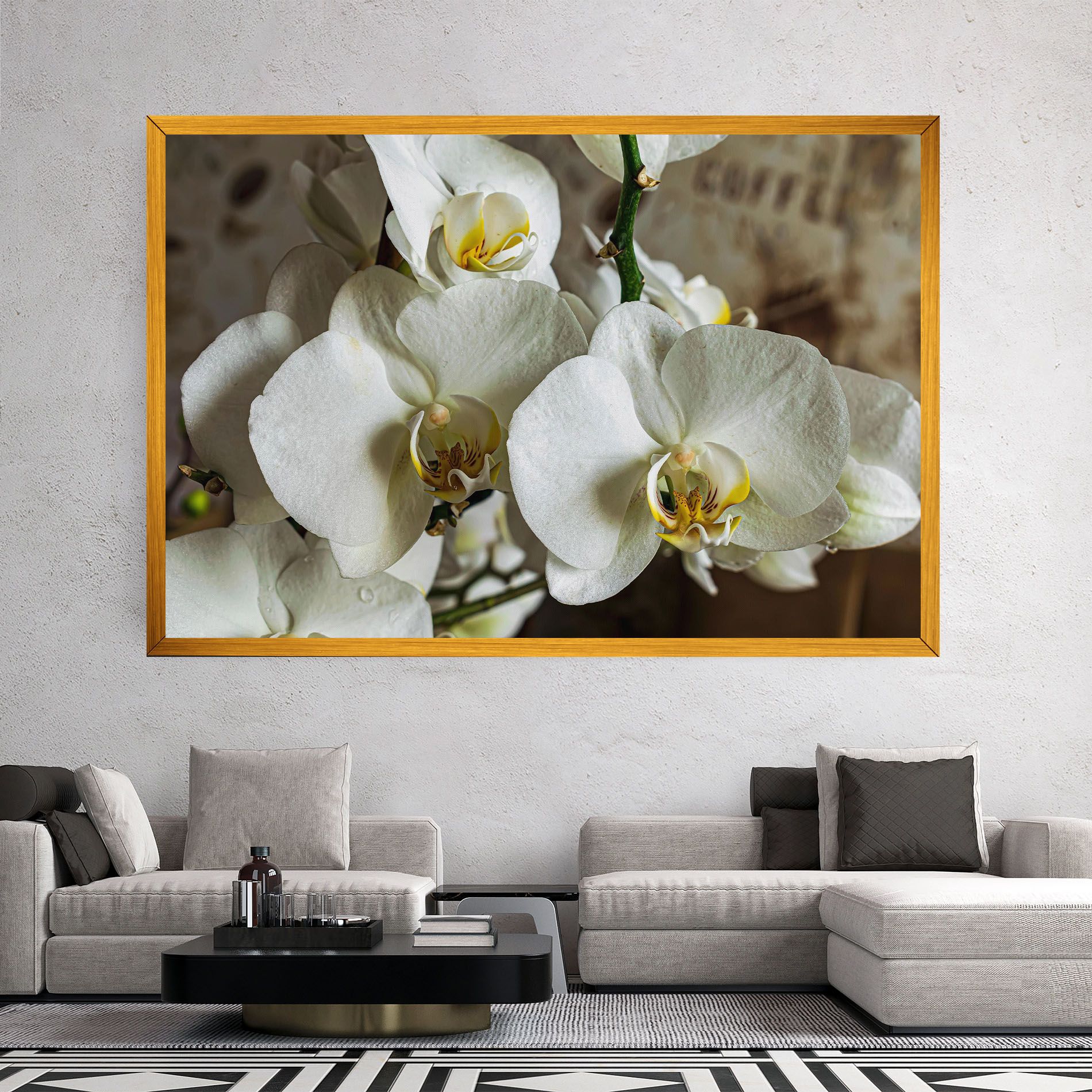 Beautiful White Orchids mockup 2
