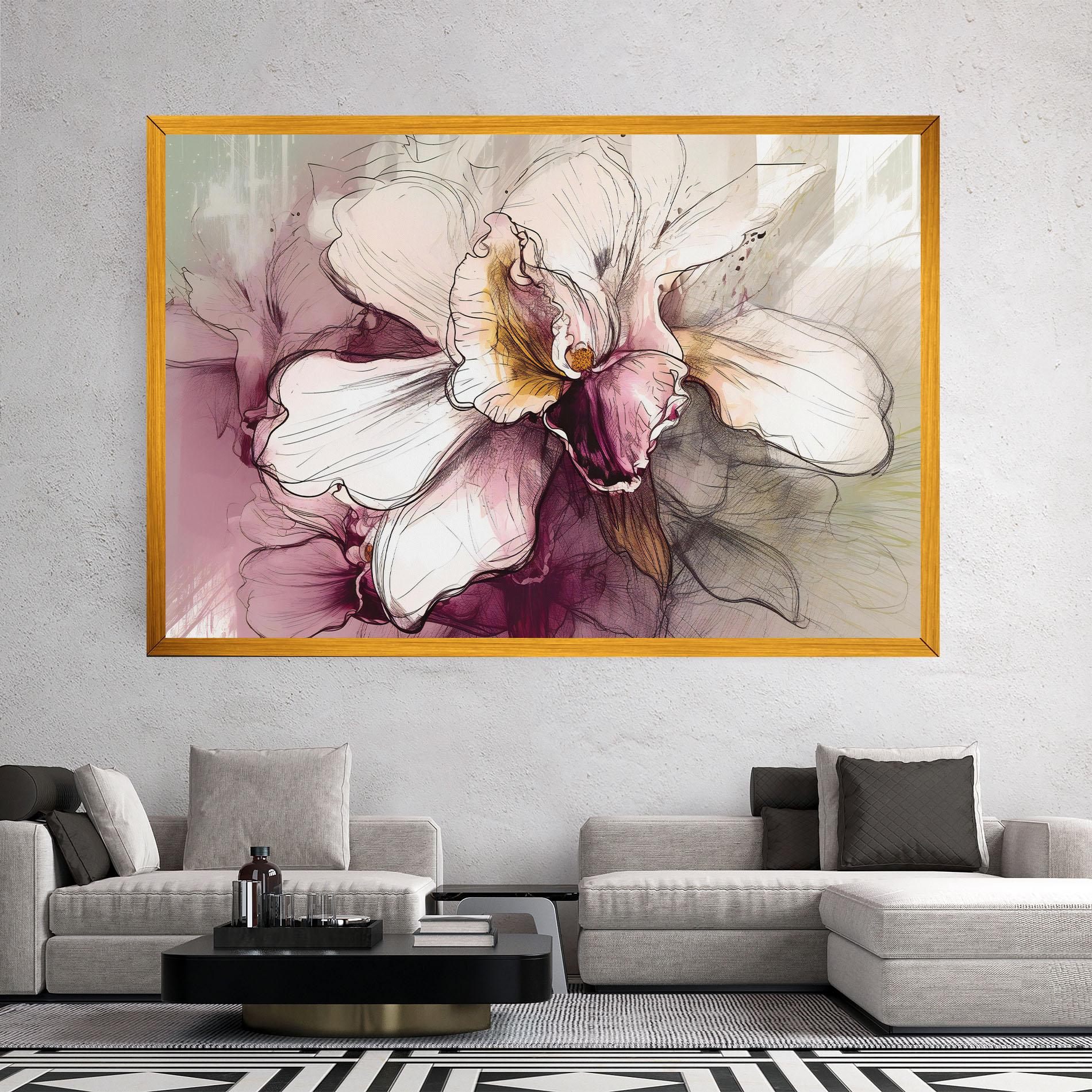 Vászonkép Painted Purple Orchid mockup 2