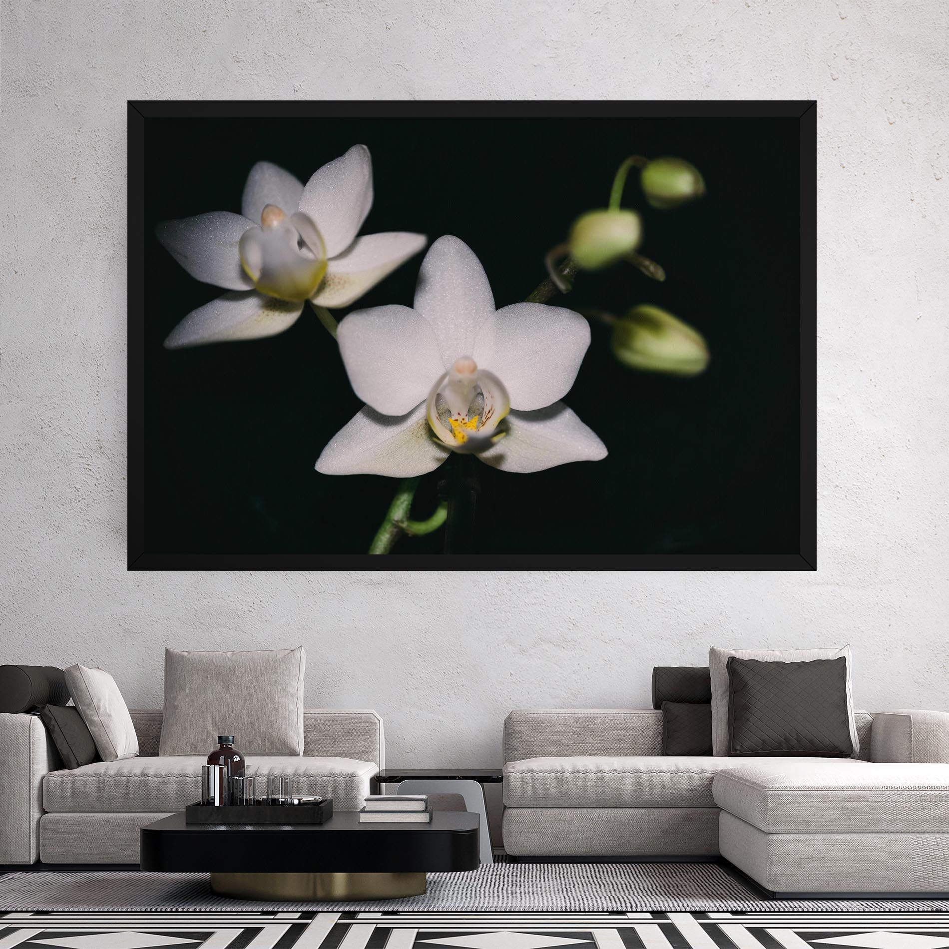 Orchids On Black mockup 2