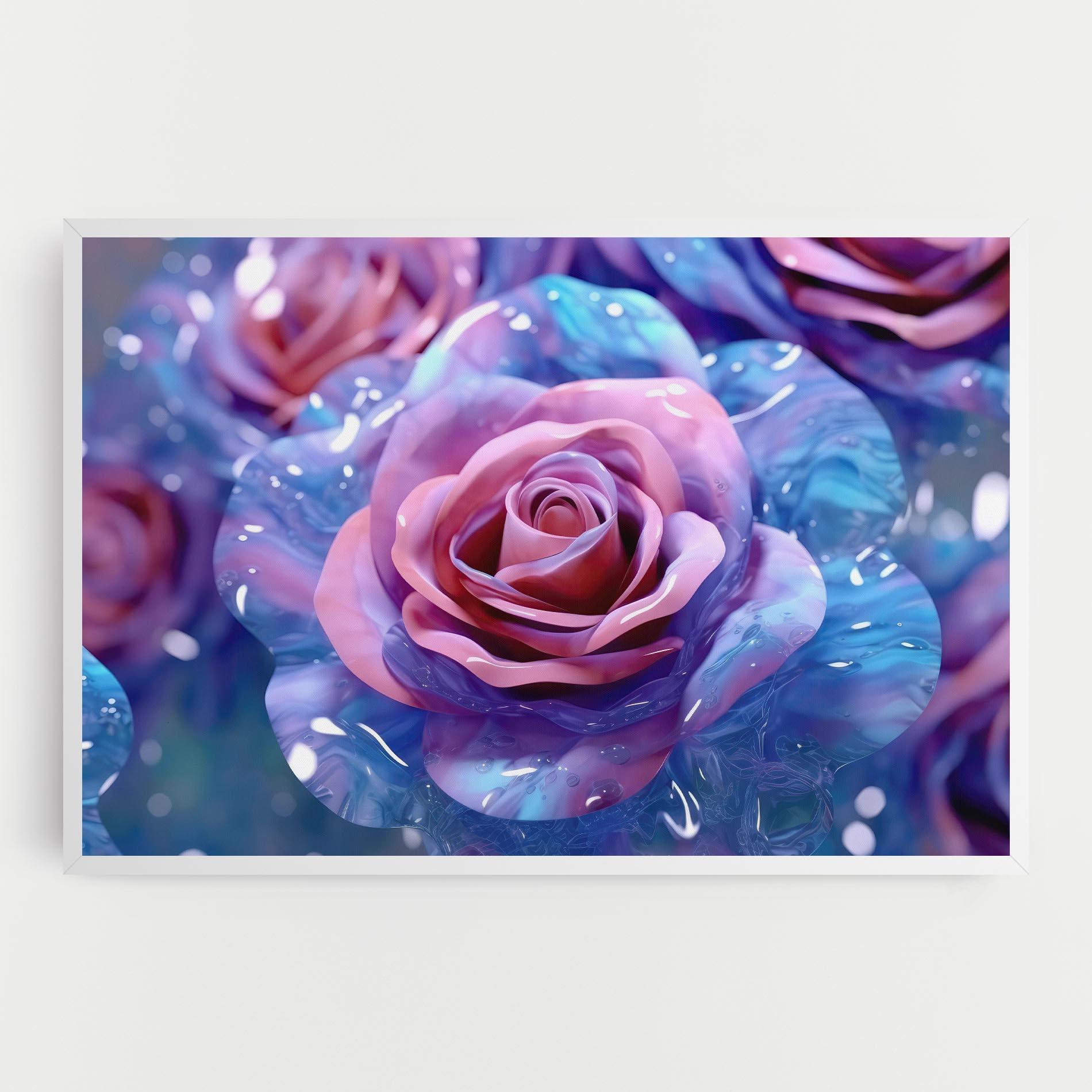 Vászonkép Beautiful Blue Pink Rose mockup 0