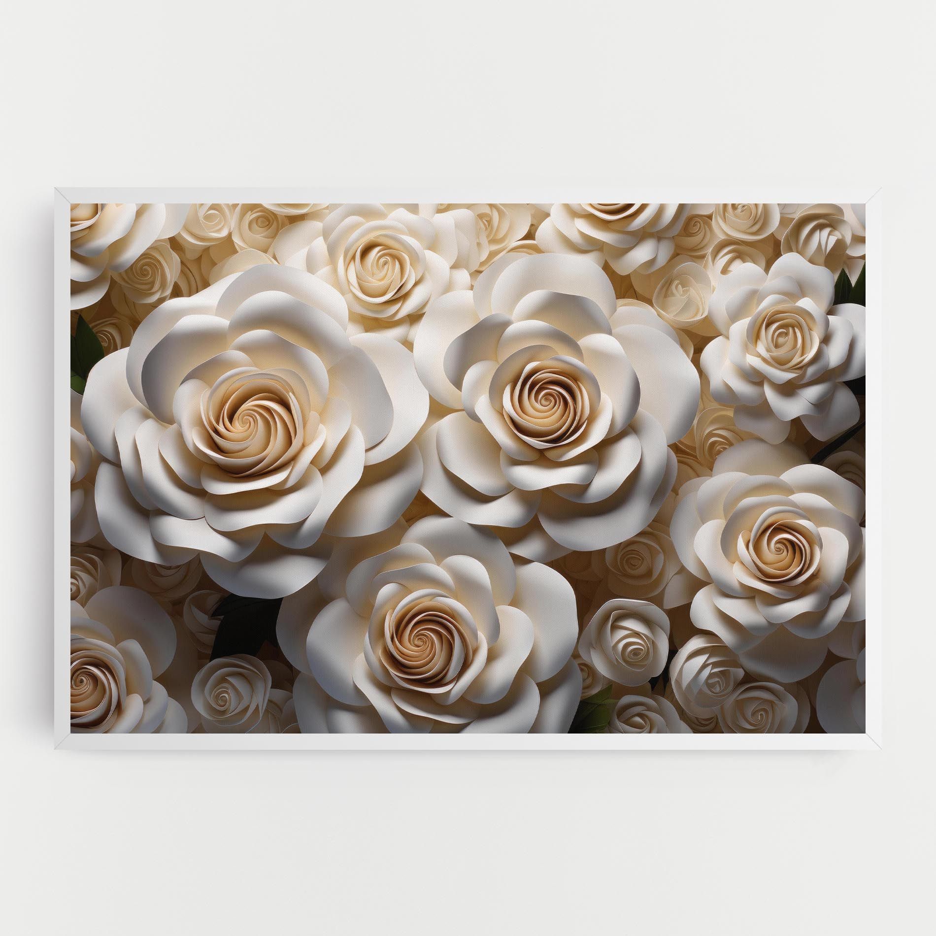 Cream Roses Wall mockup 0