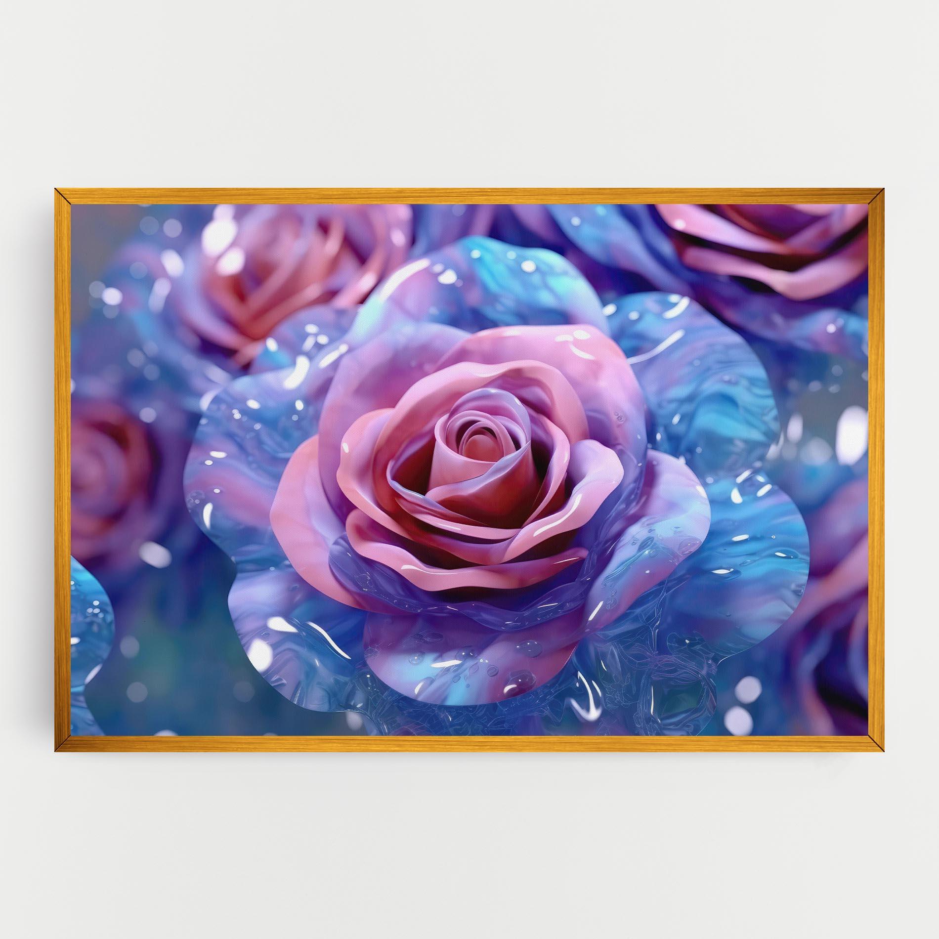 Vászonkép Beautiful Blue Pink Rose mockup 0