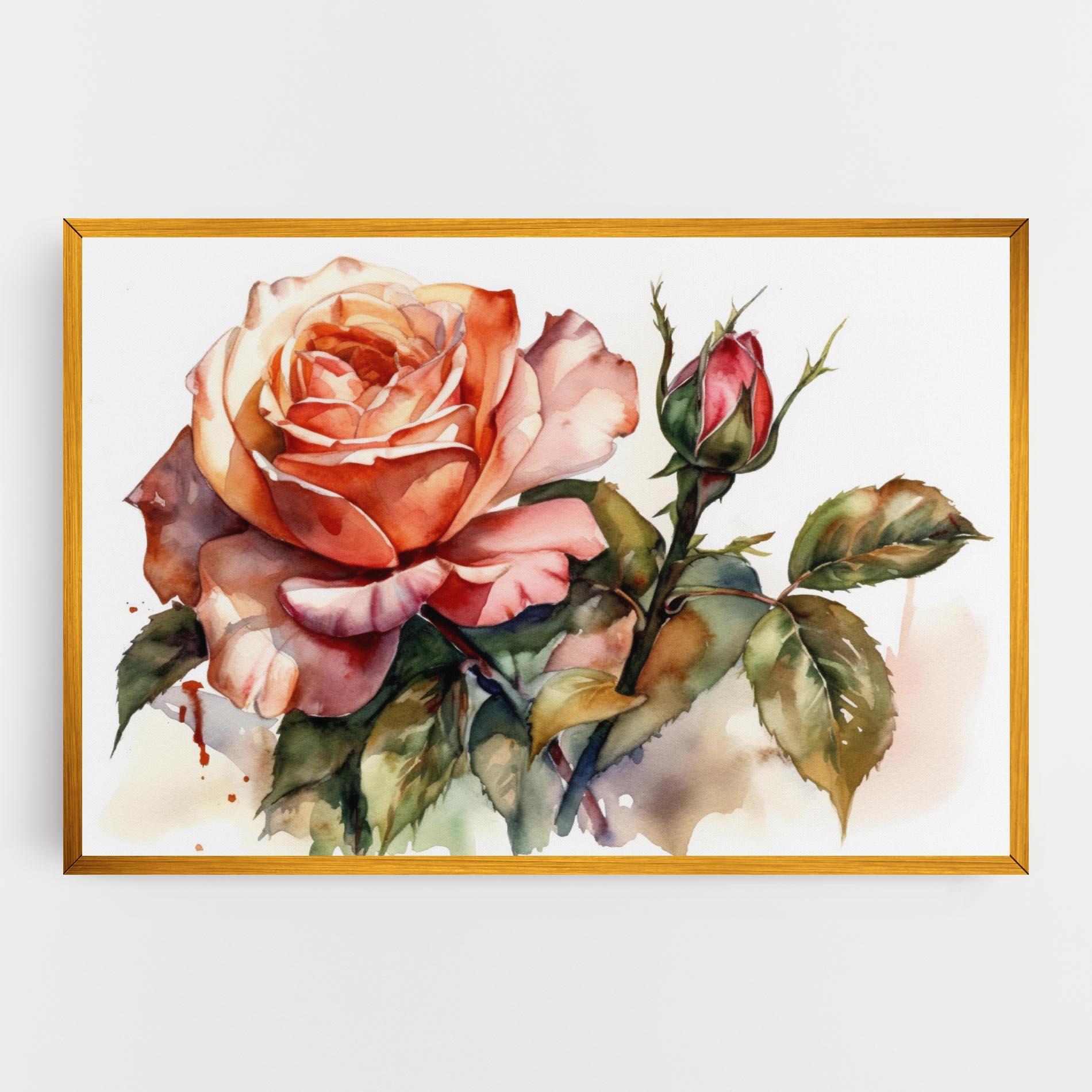 Vászonkép Big Rose Painted mockup 0