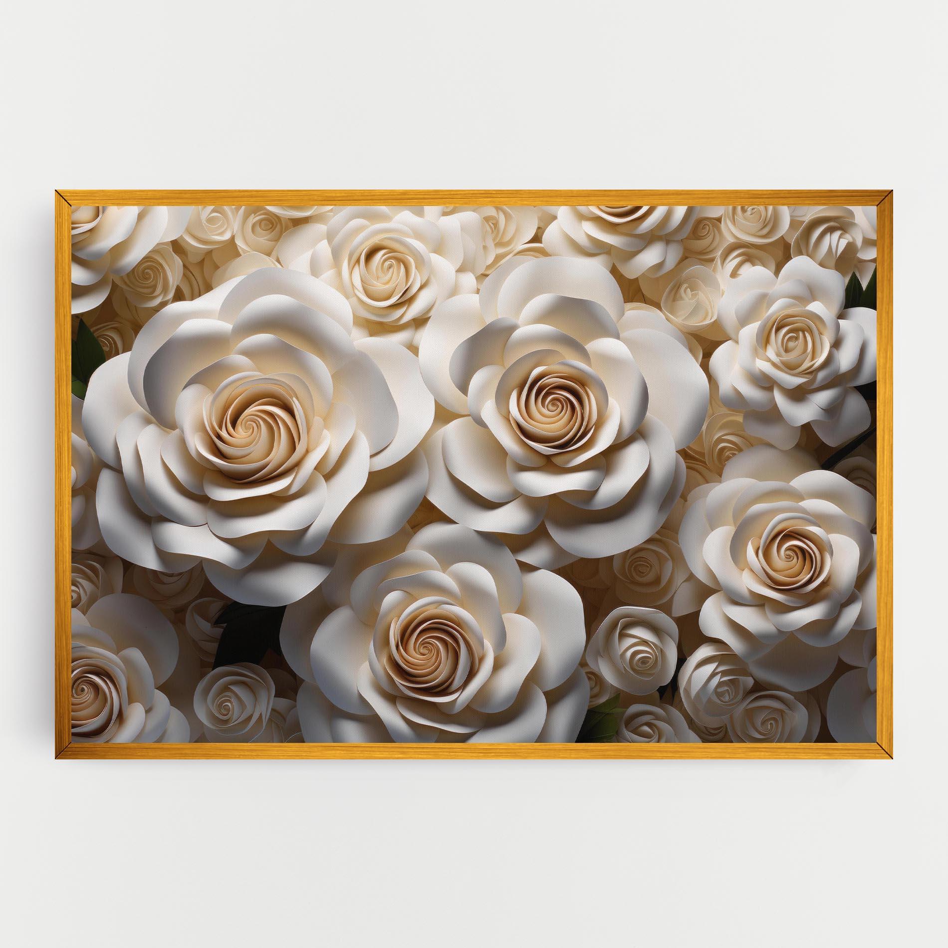 Vászonkép Cream Roses Wall mockup 0