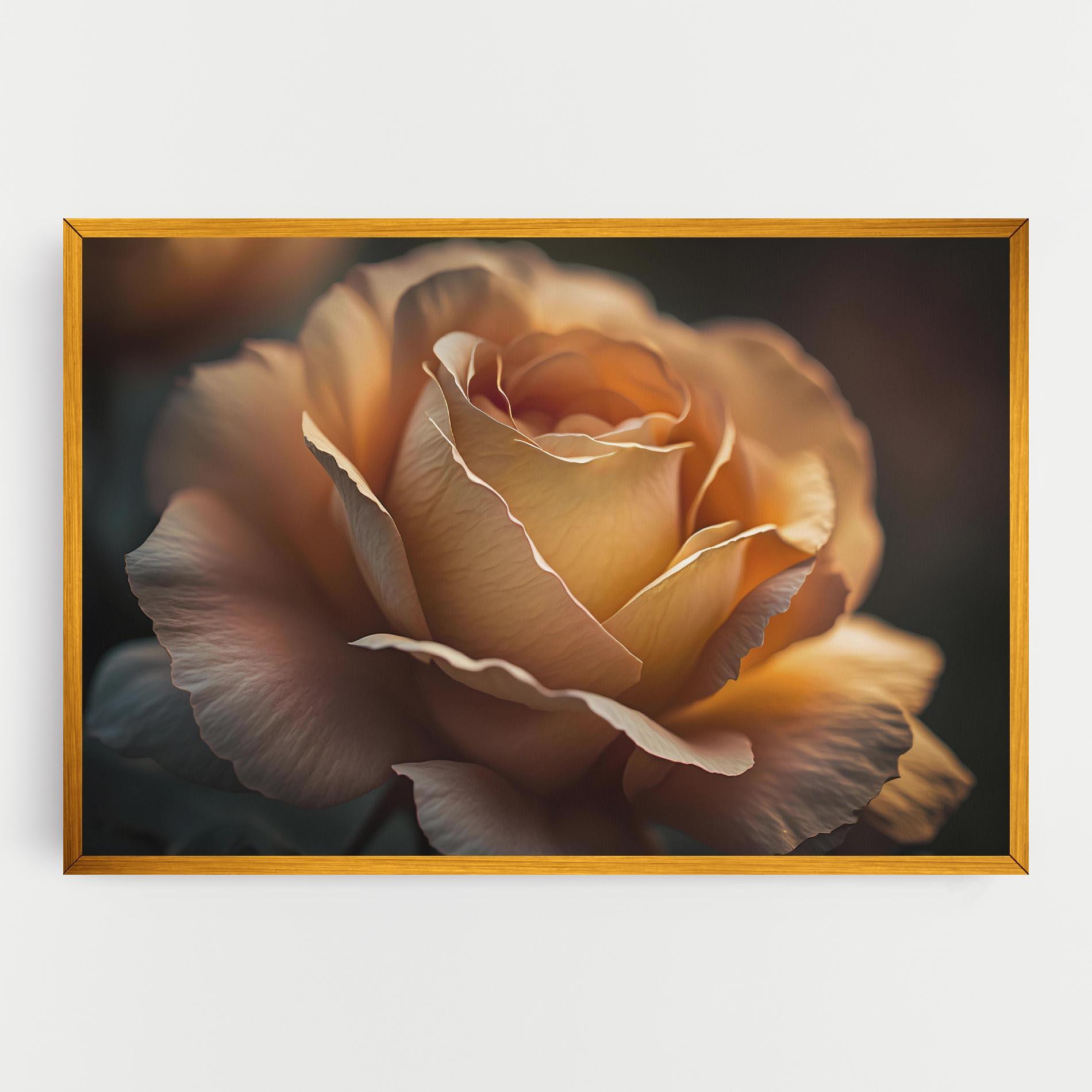 Vászonkép Light Orange Rose Close Up mockup 0