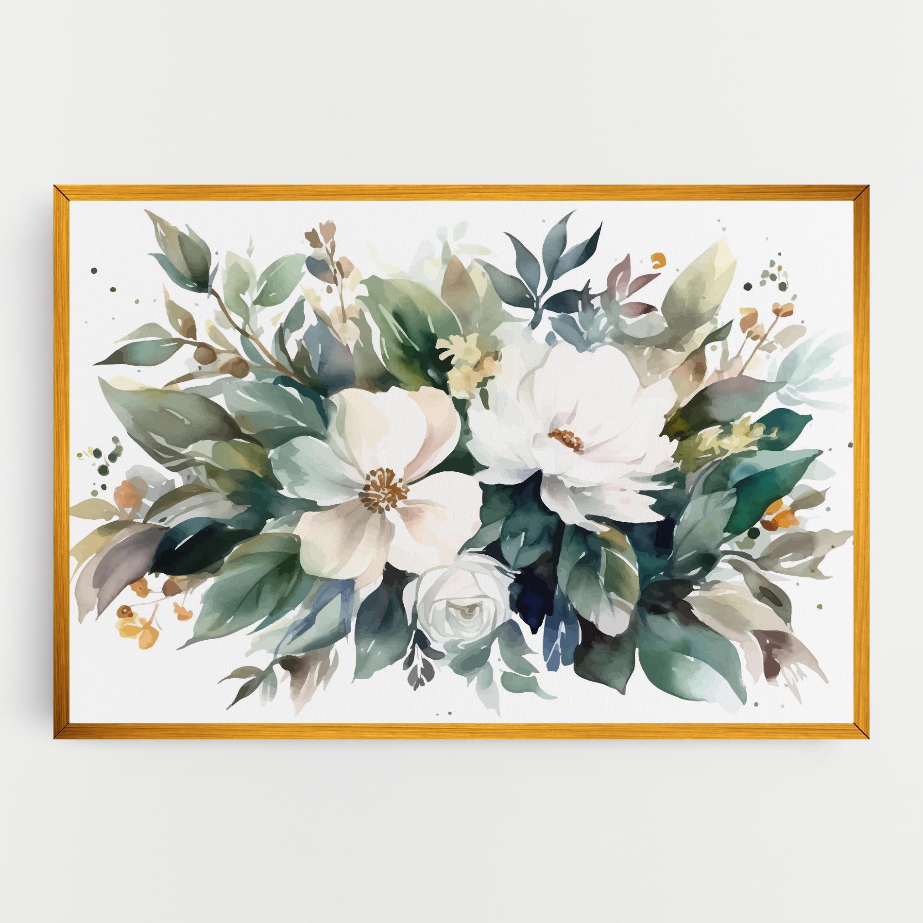 Vászonkép White Rose Paint mockup 0